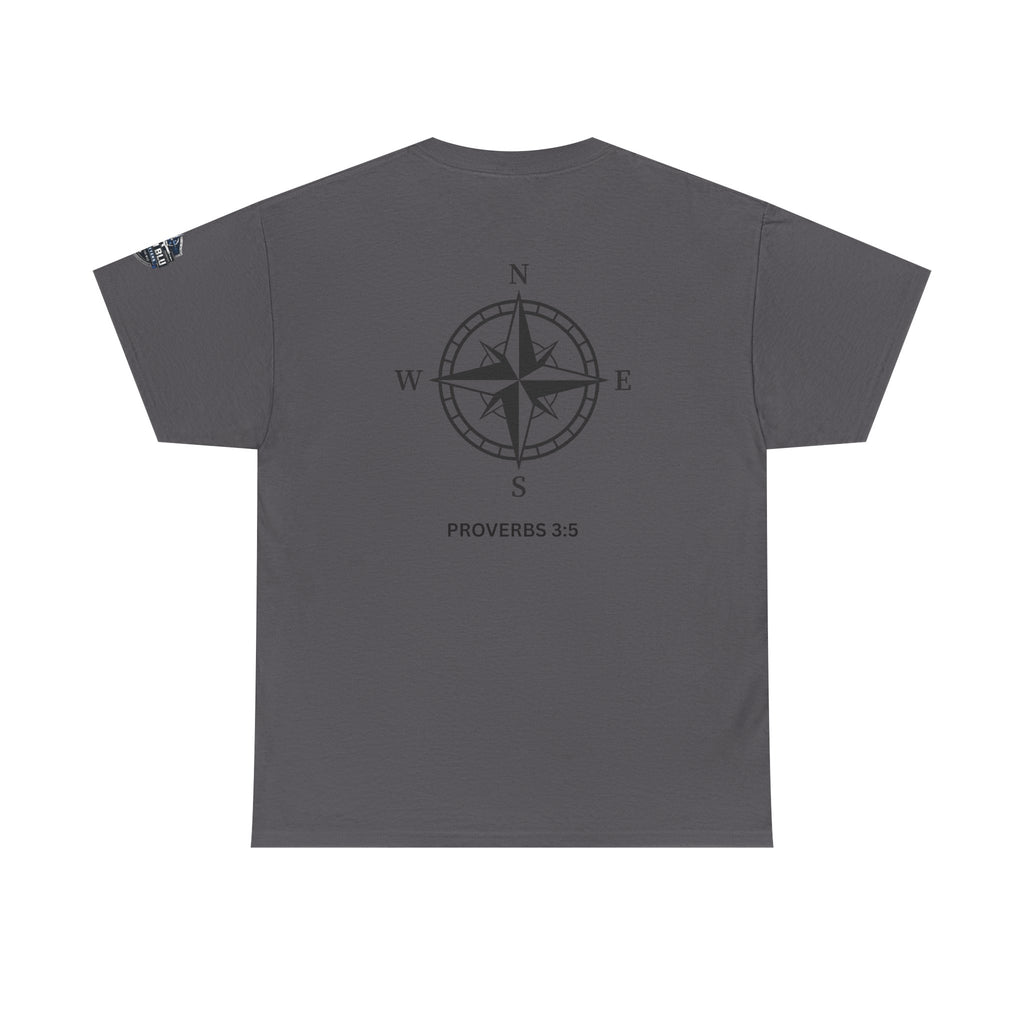 Compass Graphic T-Shirt — 'Proverbs 3:5' Faith-Inspired Casual Tee
