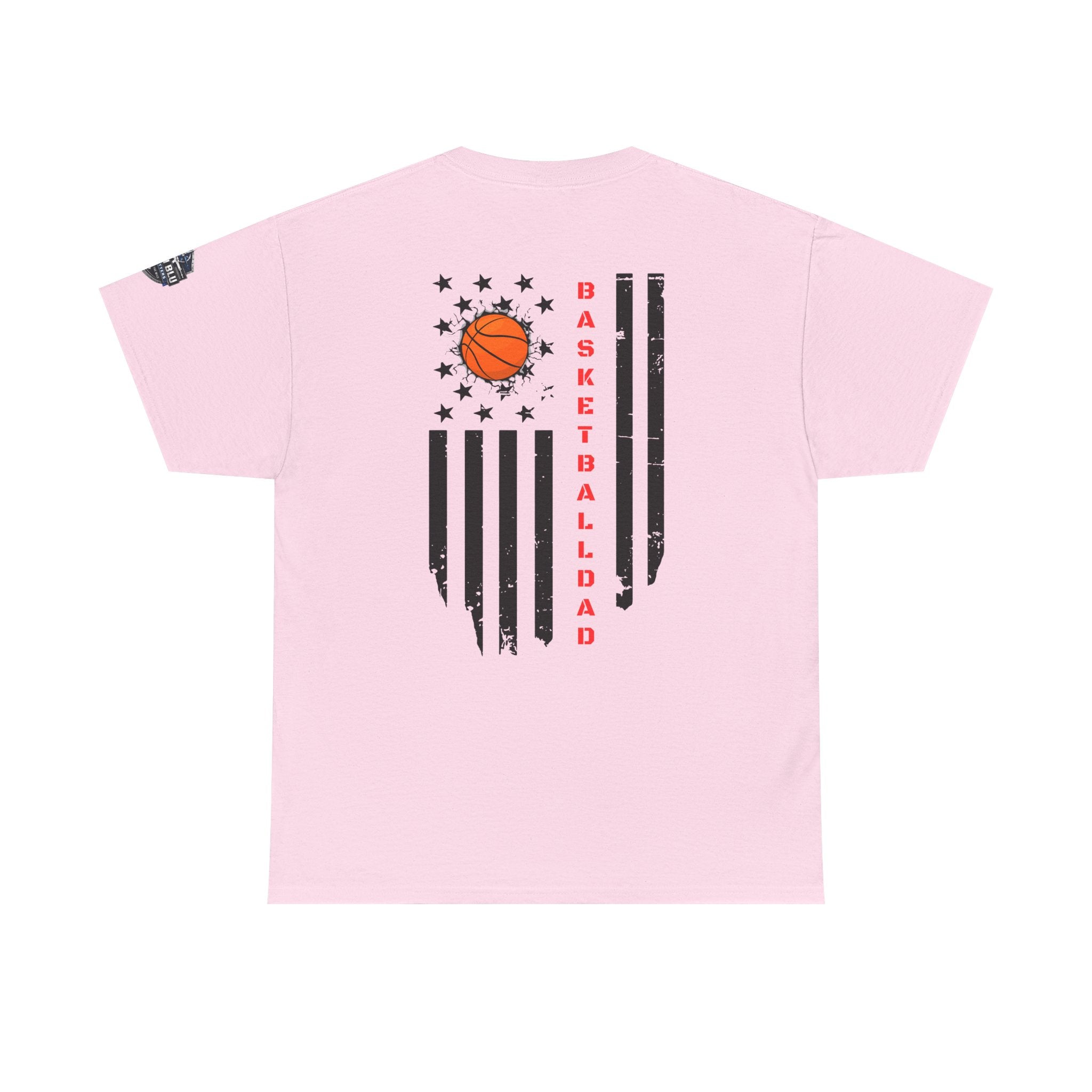 Basketball Dad T‑Shirt — Distressed Flag Design with Orange Basketball (Father’s Day Gift)