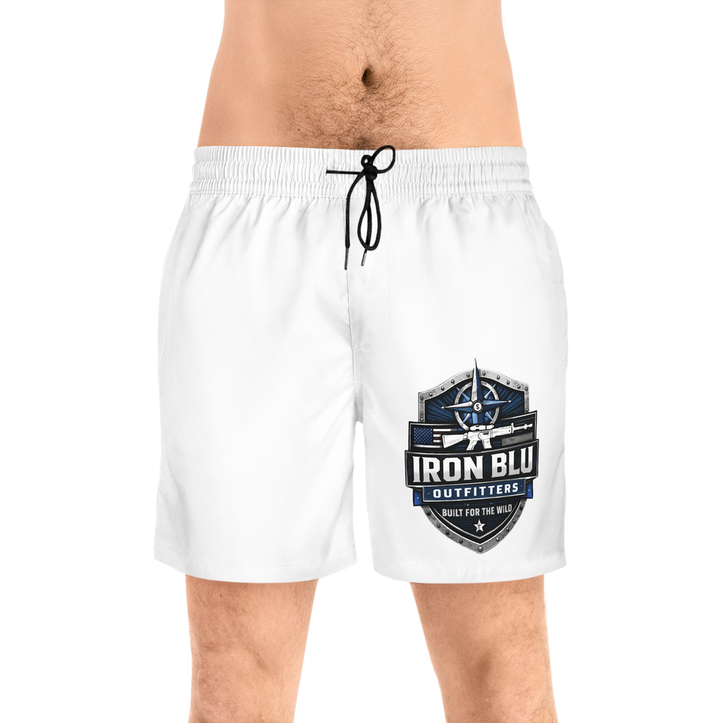 Iron Blu Outfitters Swim Shorts — 'Built for the Wild' Men's Mid-Length Beach Trunks