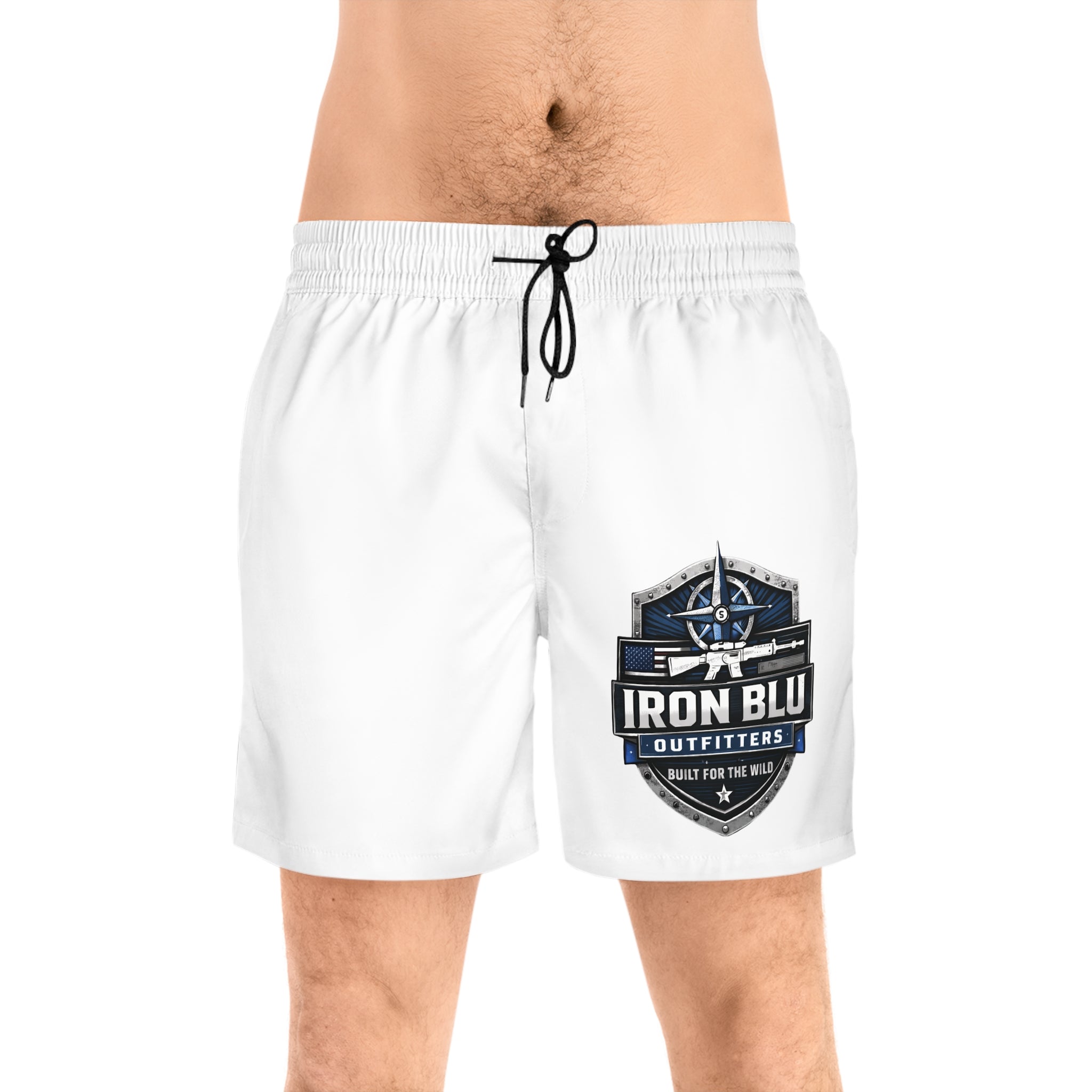 Iron Blu Outfitters Swim Shorts — 'Built for the Wild' Men's Mid-Length Beach Trunks