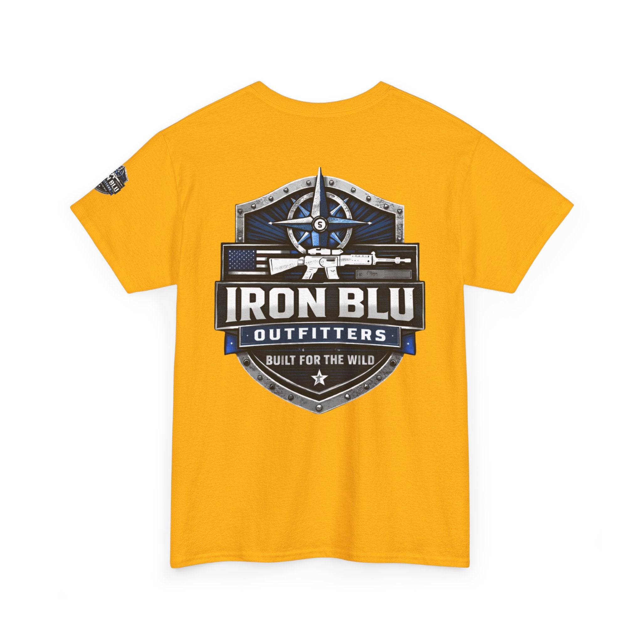 Iron Blu Outfitters T‑Shirt — 'Built for the Wild' Outdoor Logo Tee