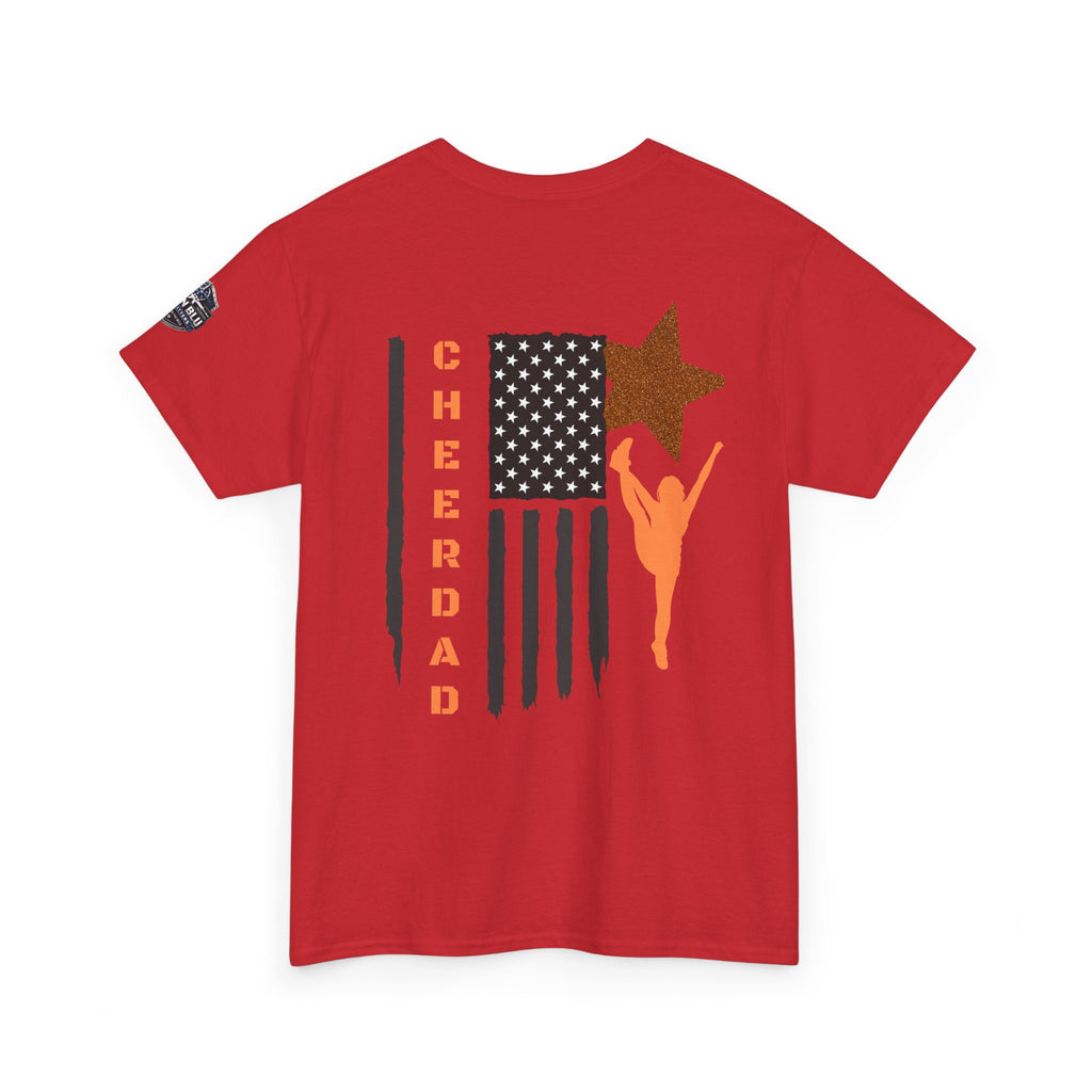 Cheer Dad T-Shirt — American Flag Cheerleader Dad Tee