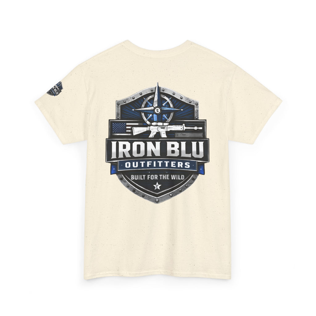 Iron Blu Outfitters T‑Shirt — 'Built for the Wild' Outdoor Logo Tee