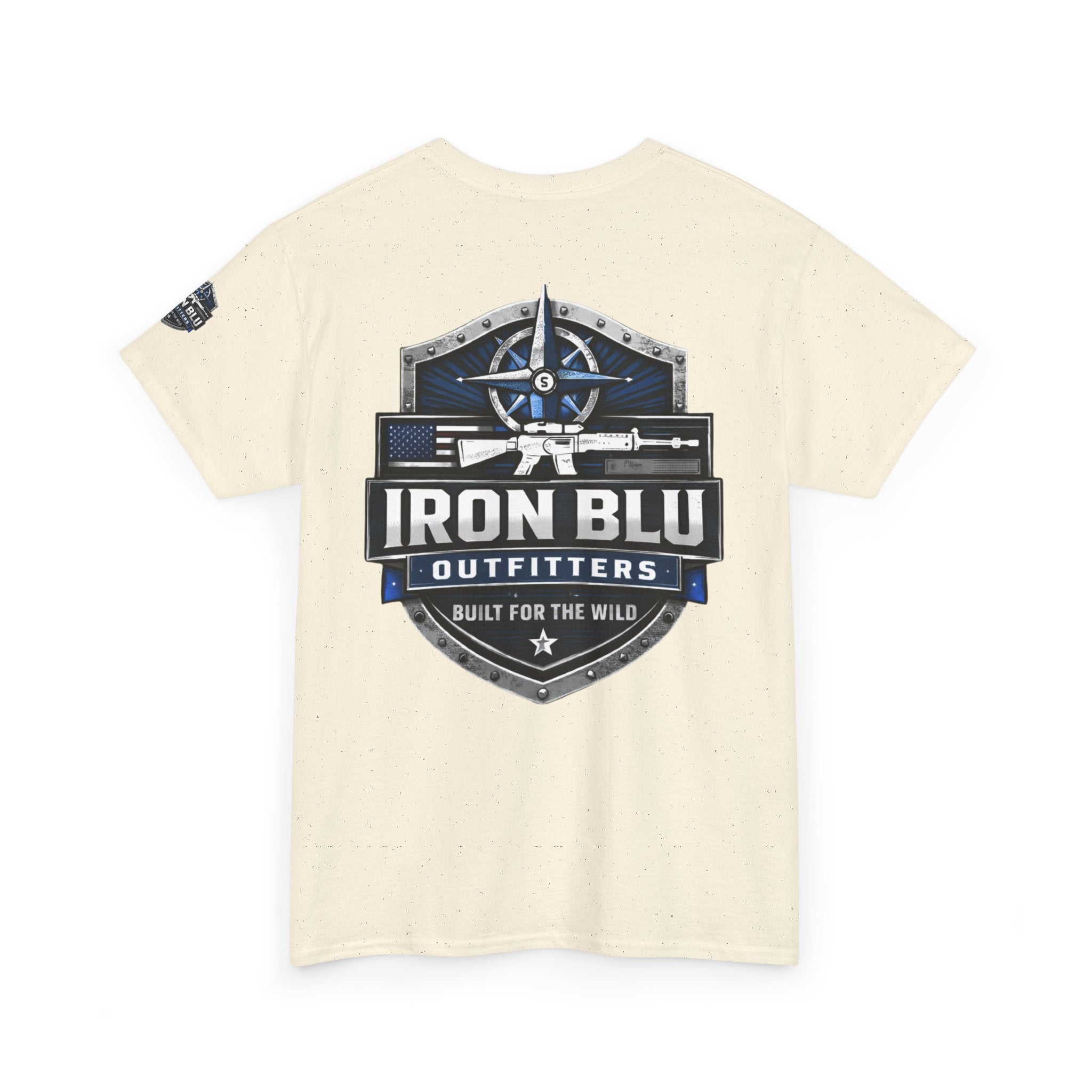 Iron Blu Outfitters T‑Shirt — 'Built for the Wild' Outdoor Logo Tee