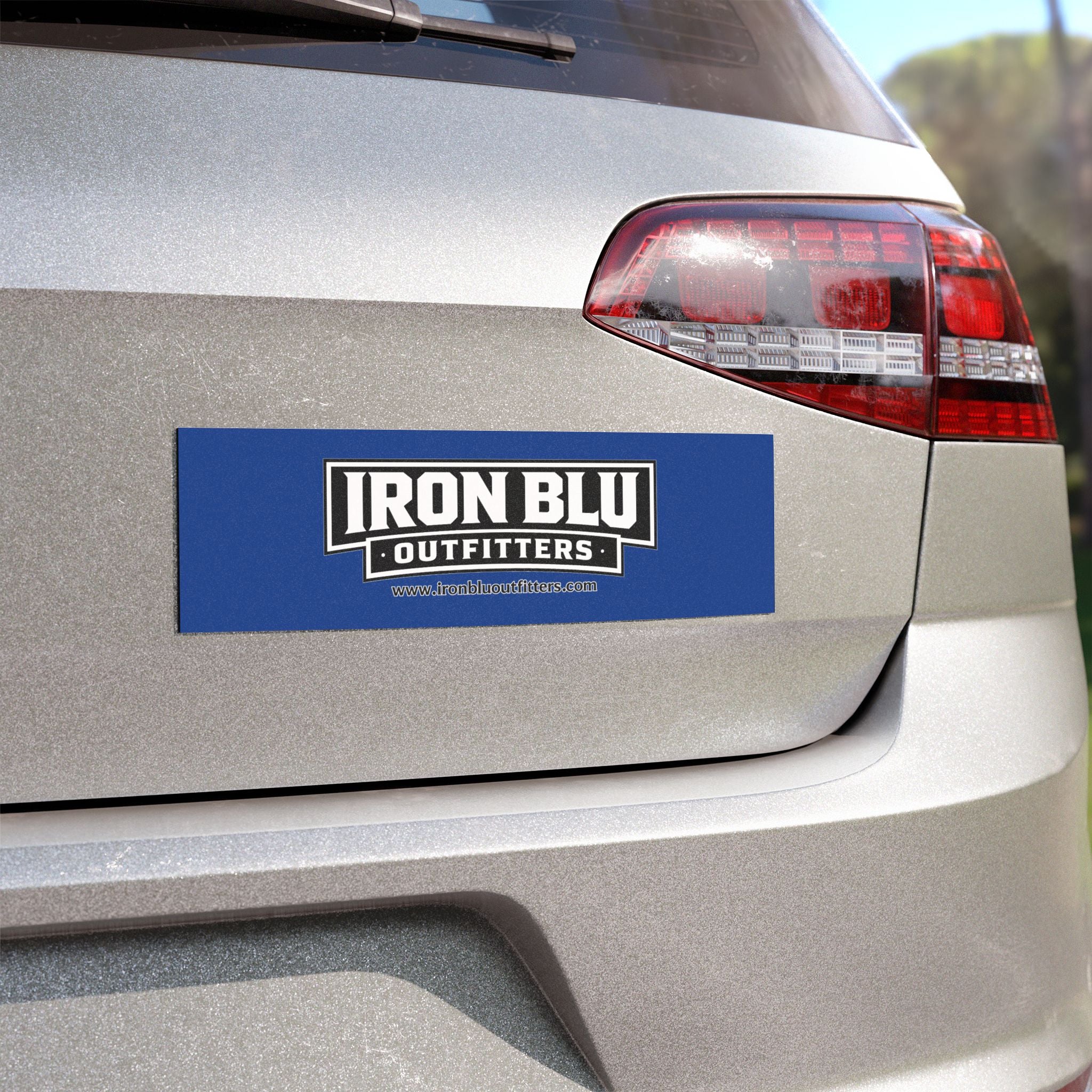 Magnetic Bumper Sticker — 'Iron Blu Outfitters' Logo Car Magnet
