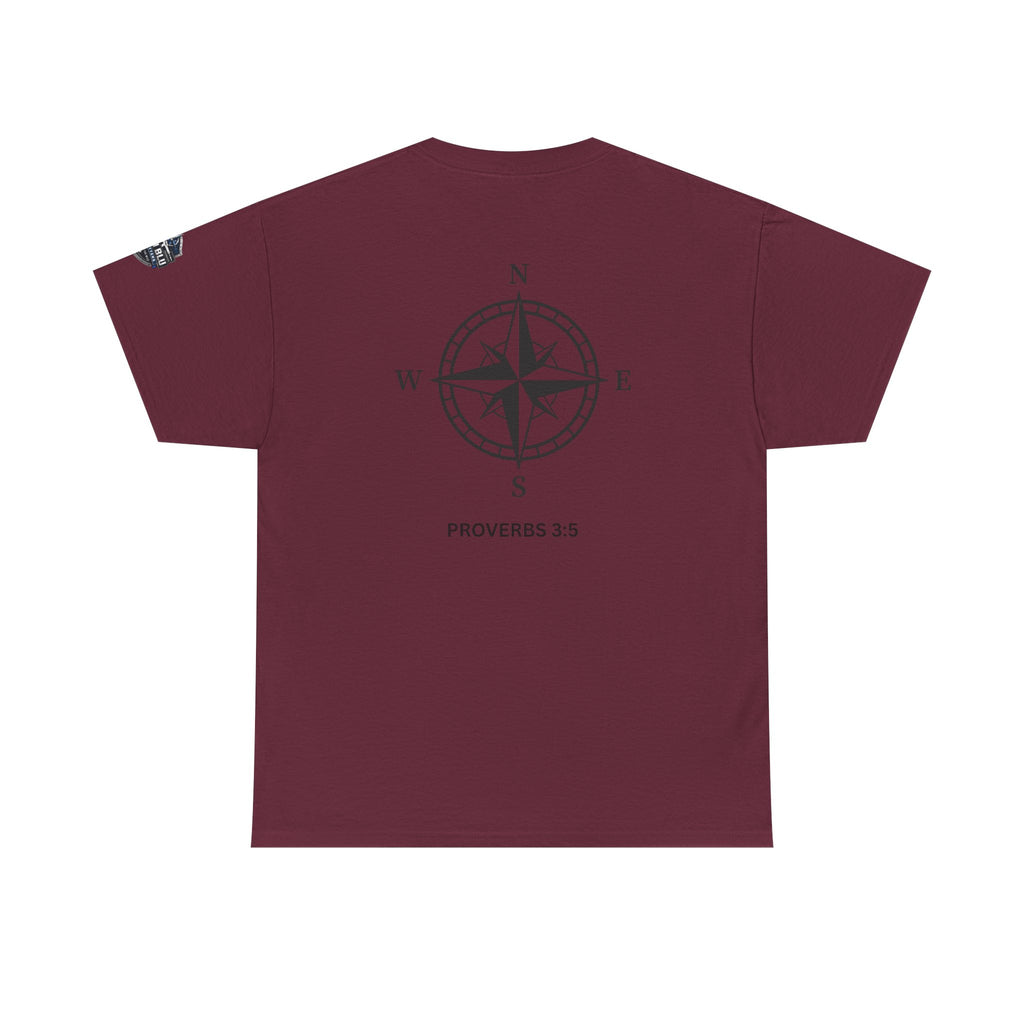 Compass Graphic T-Shirt — 'Proverbs 3:5' Faith-Inspired Casual Tee
