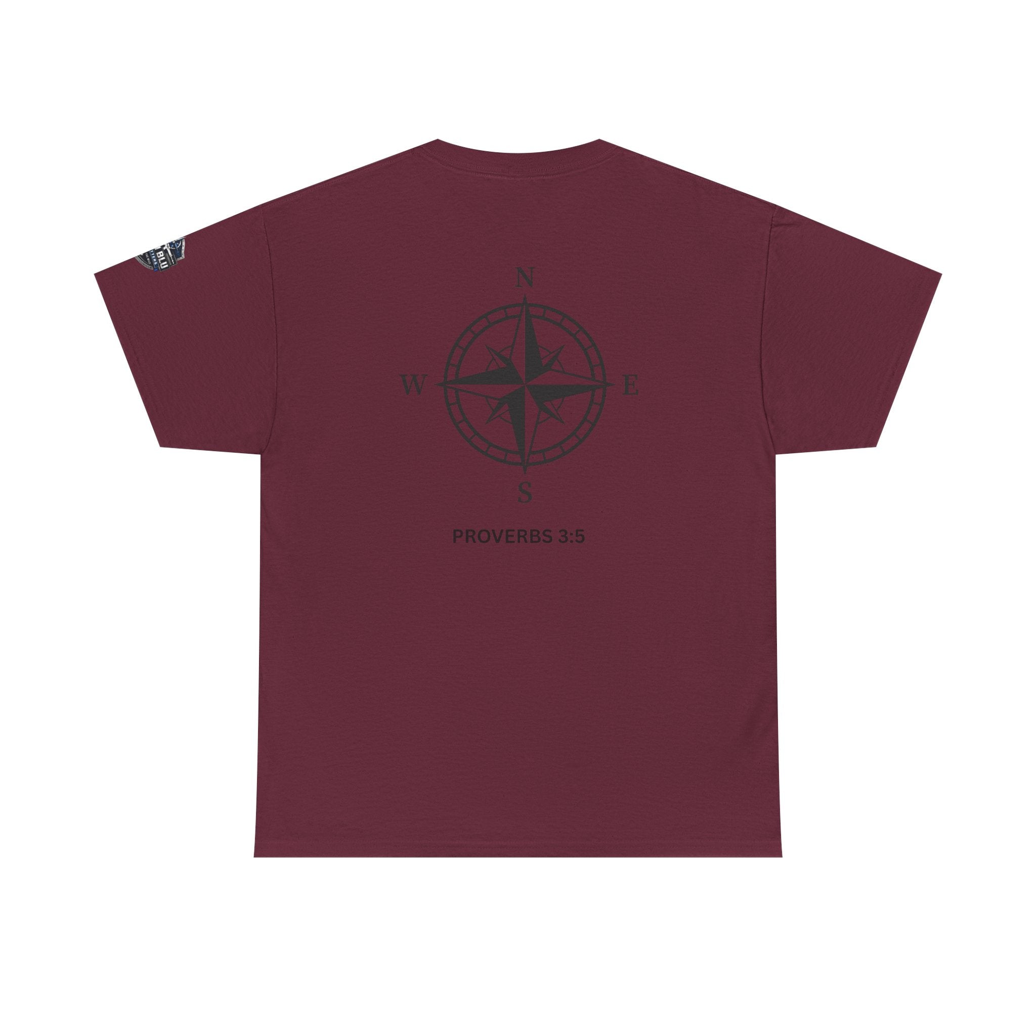 Compass Graphic T-Shirt — 'Proverbs 3:5' Faith-Inspired Casual Tee