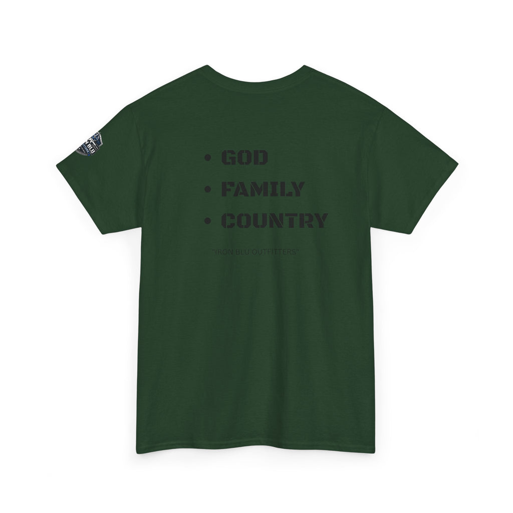 God Family Country Tee — Patriotic Faith-Based Cotton T-Shirt