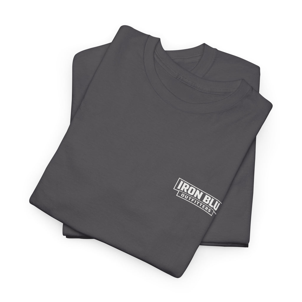 Scout Dad Camping T‑Shirt — Tent, Pine Trees & Fleur‑de‑Lis Outdoor Tee
