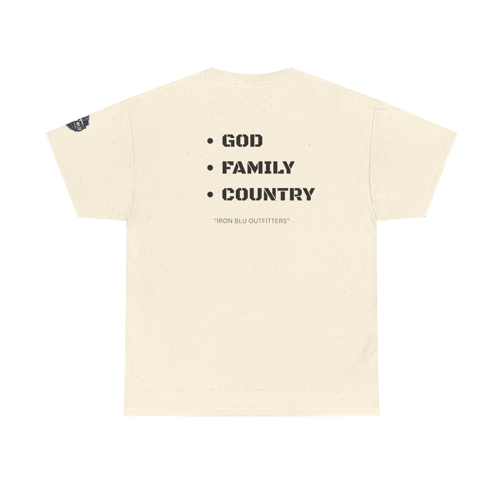 God Family Country Tee — Patriotic Faith-Based Cotton T-Shirt