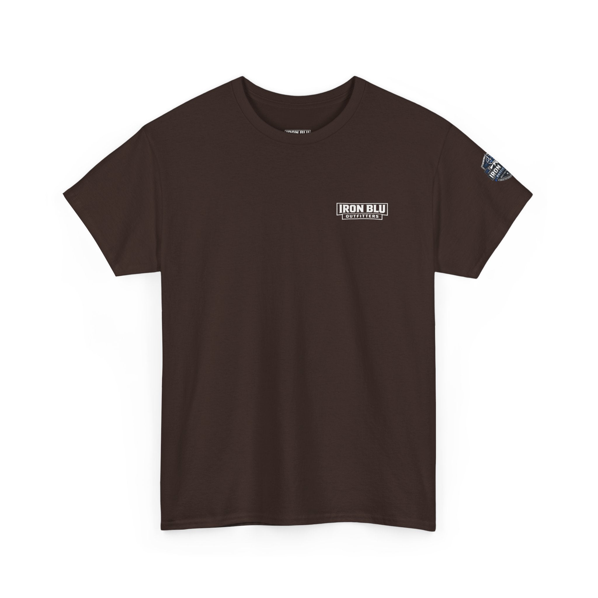 Iron Blu Outfitters T‑Shirt — 'Built for the Wild' Outdoor Logo Tee
