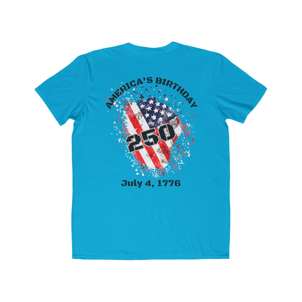 Fourth of July 250th Anniversary Tee - "America's Birthday" Patriotic Men's T-Shirt