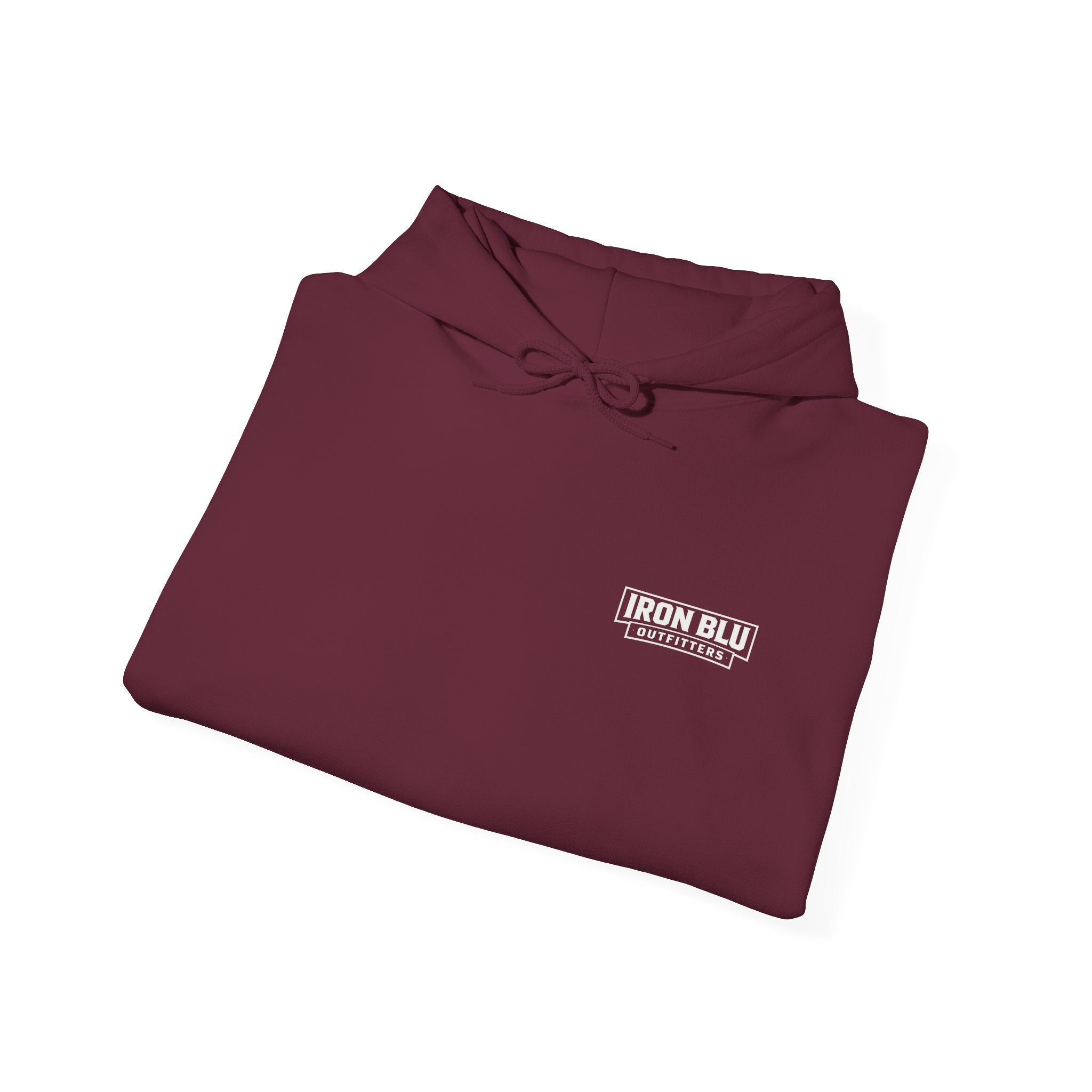 Iron Blu Outfitters Hoodie – “Built for the Wild” Outdoor Logo Pullover