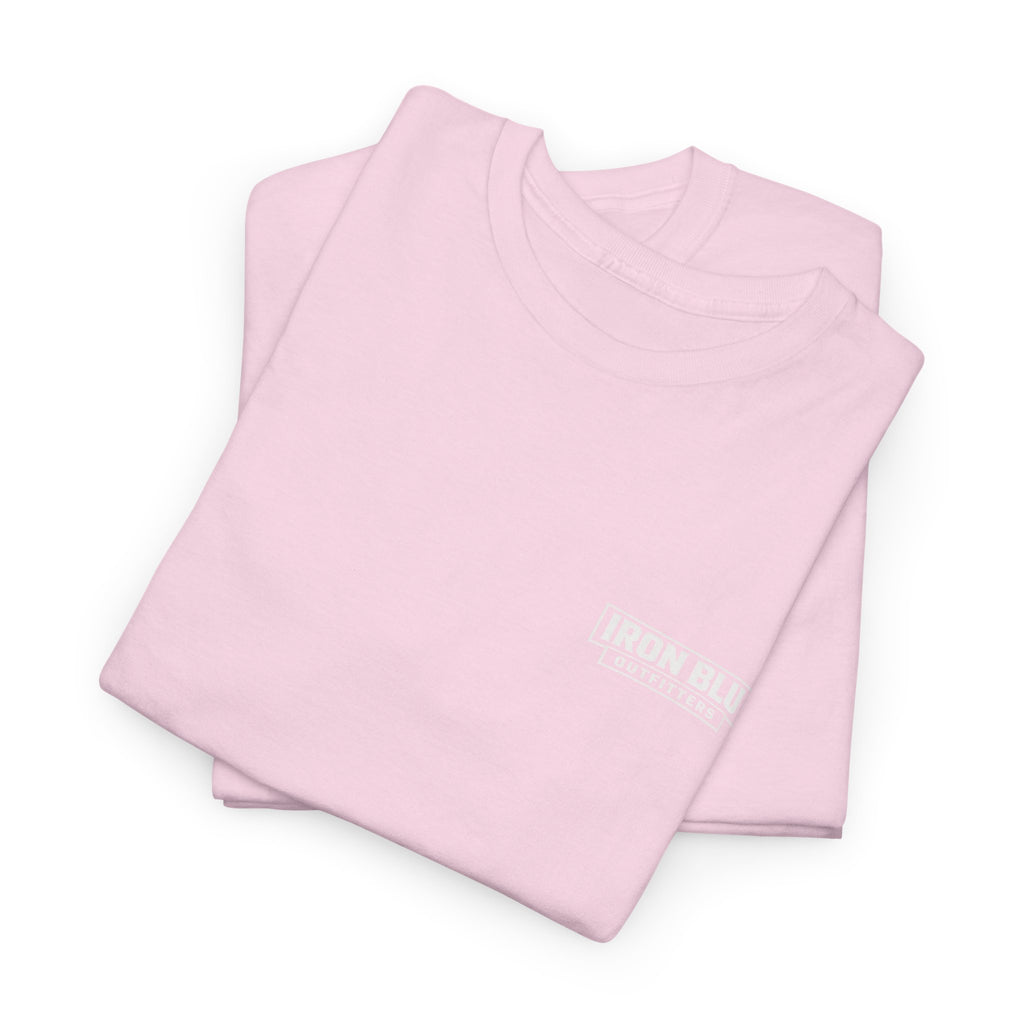 Scout Dad Camping T‑Shirt — Tent, Pine Trees & Fleur‑de‑Lis Outdoor Tee