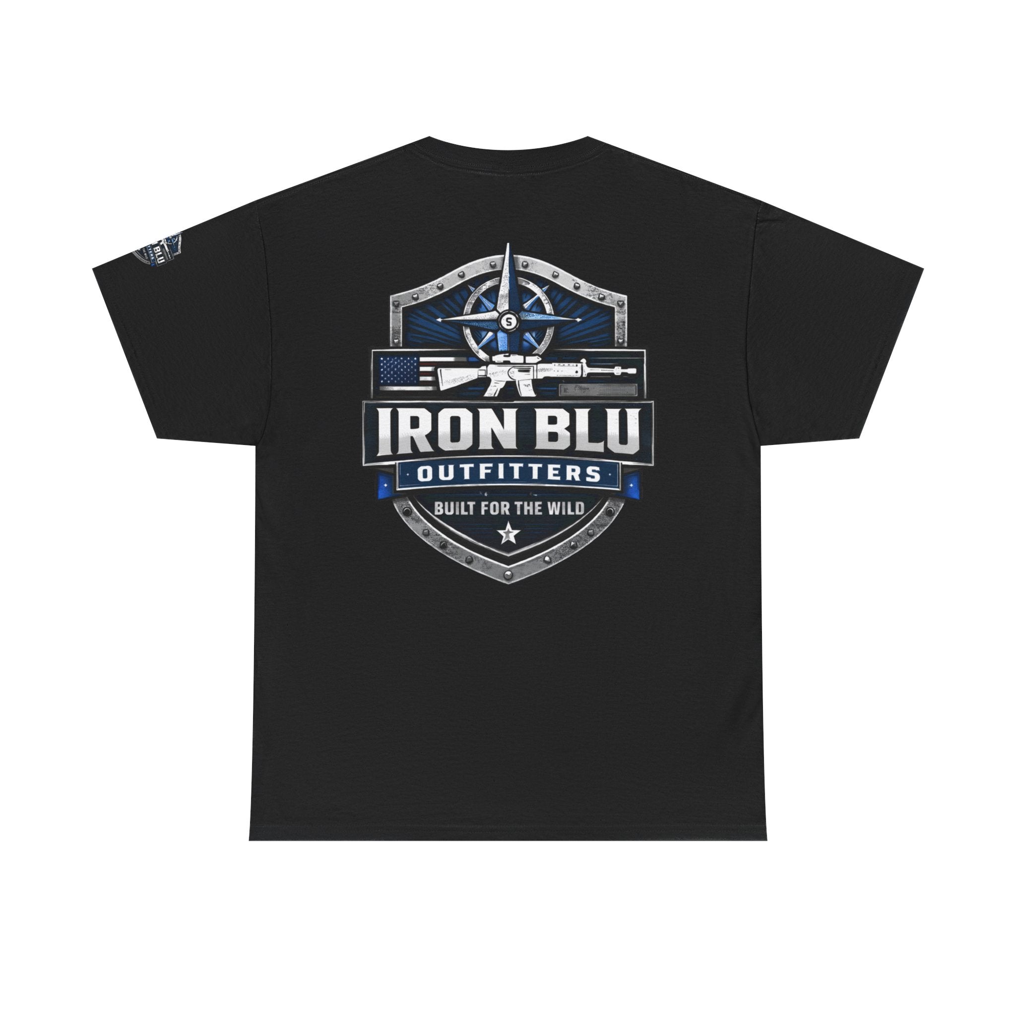 Iron Blu Outfitters T‑Shirt — 'Built for the Wild' Outdoor Logo Tee