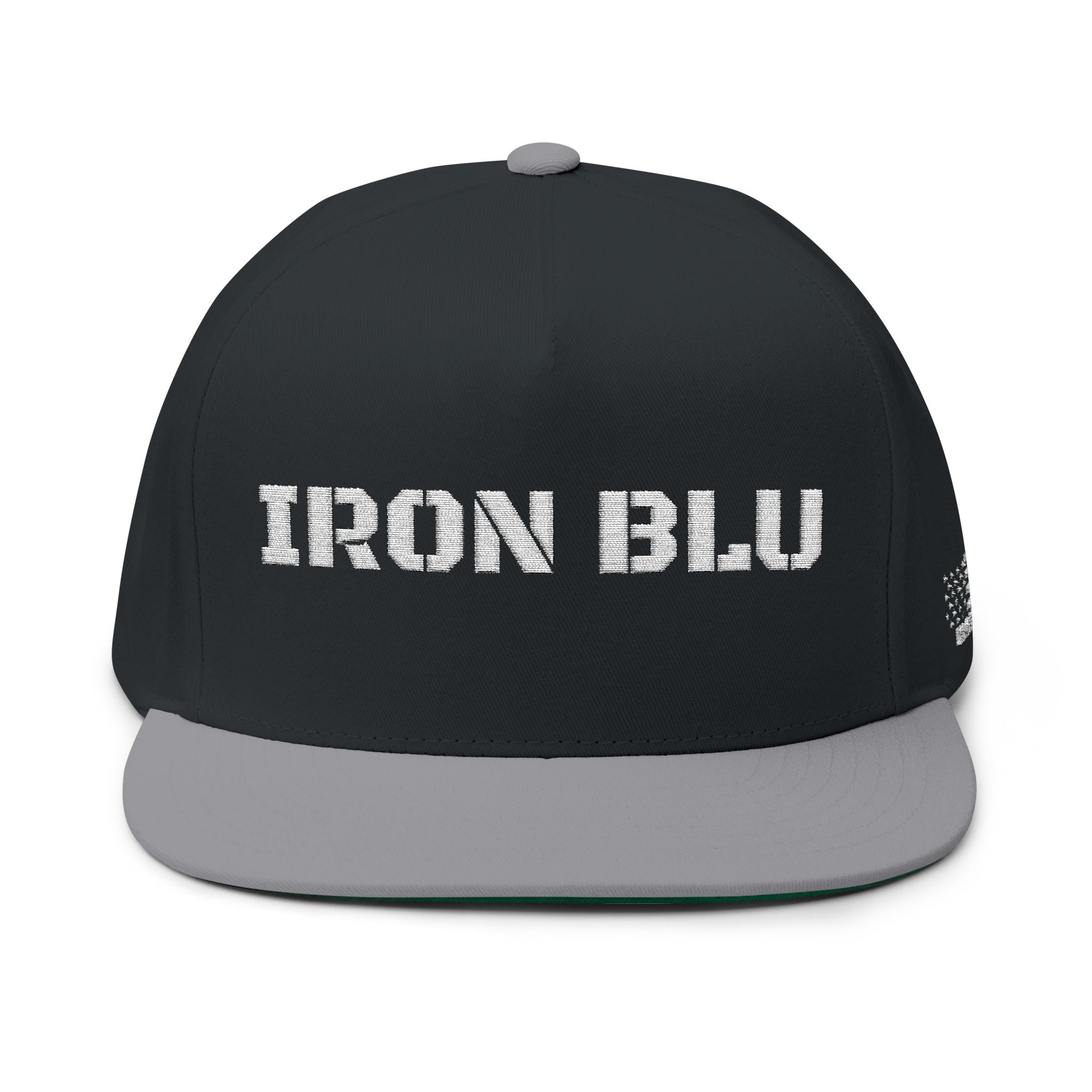 Iron Blu Embroidered Flat Bill Cap — Classic Streetwear Snapback