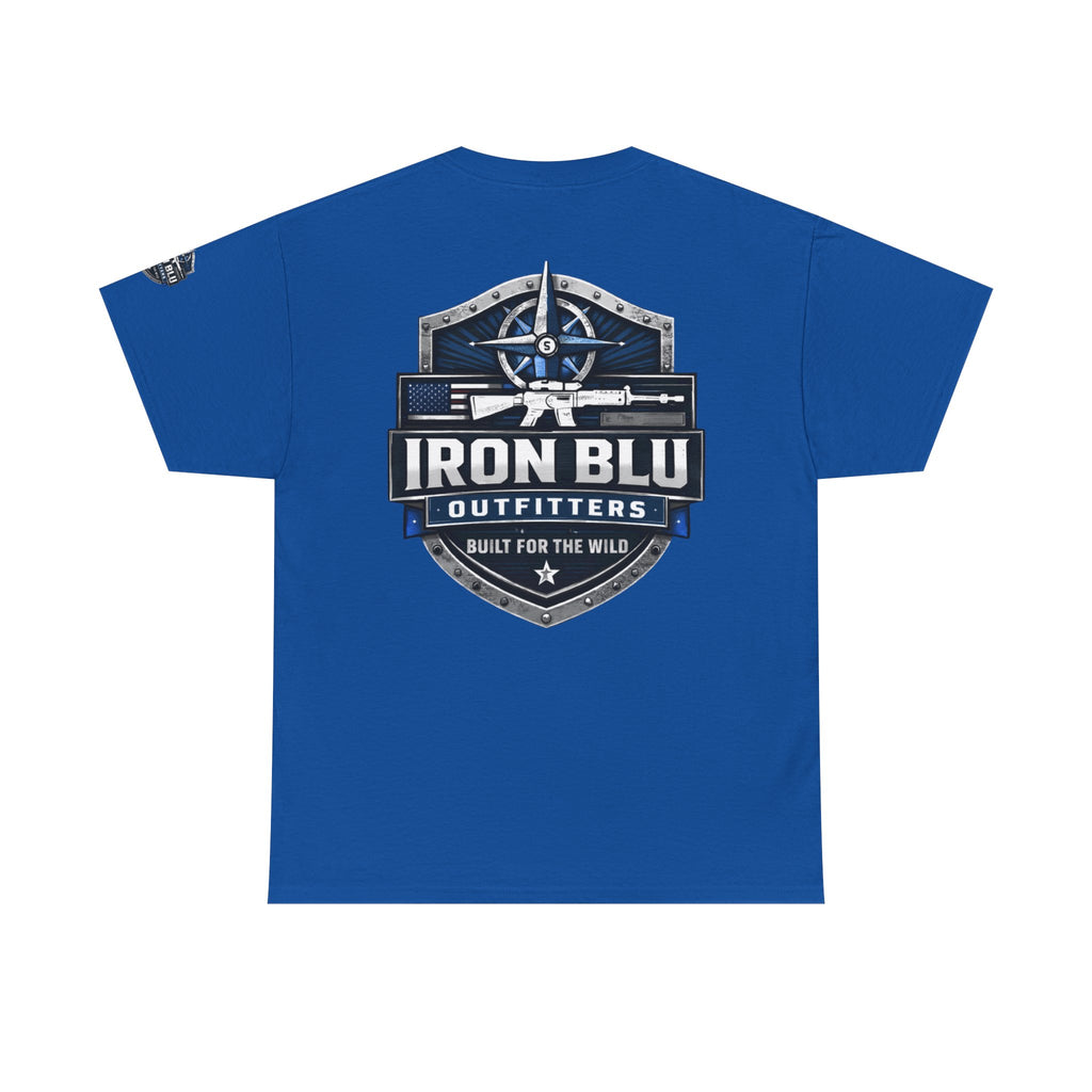 Iron Blu Outfitters T‑Shirt — 'Built for the Wild' Outdoor Logo Tee
