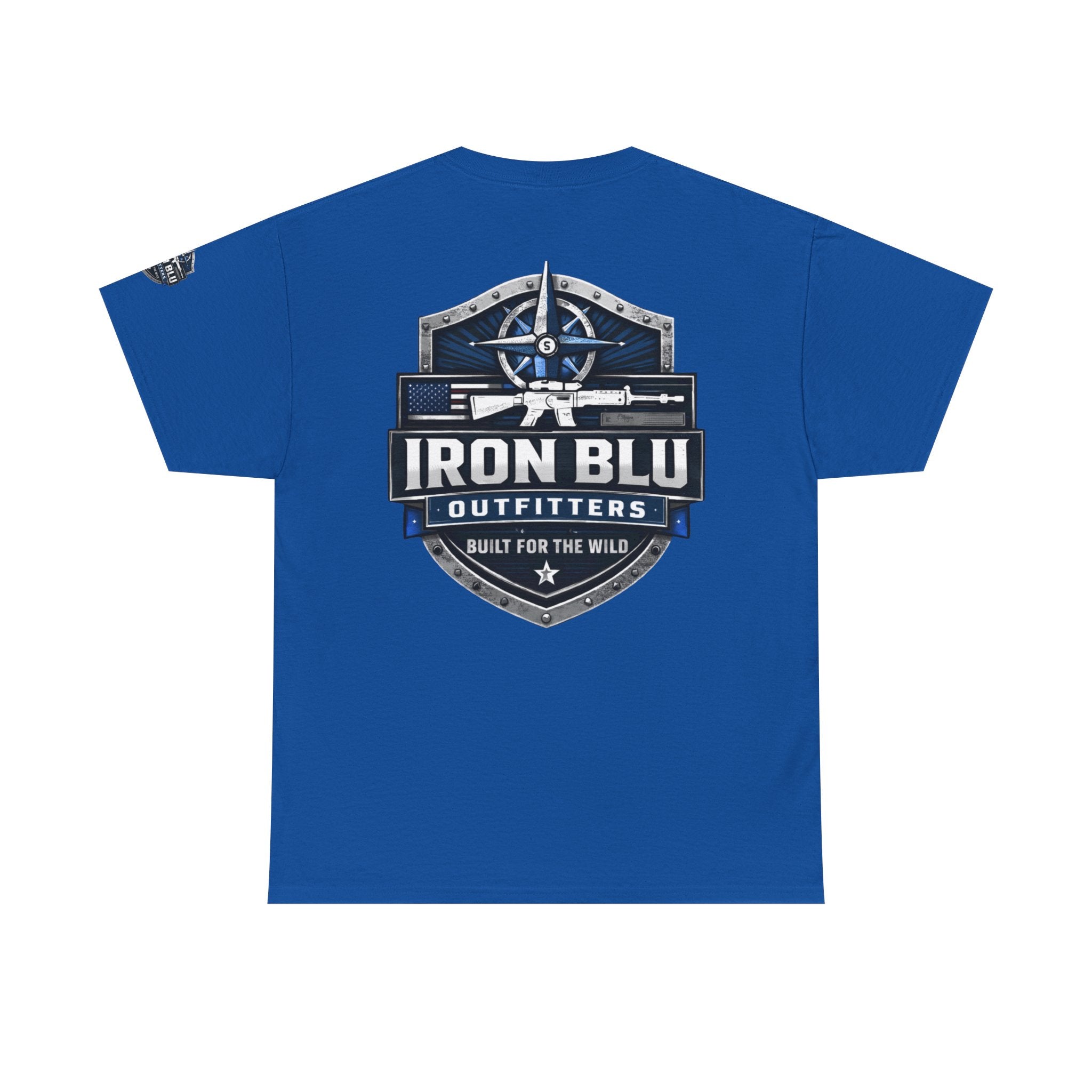 Iron Blu Outfitters T‑Shirt — 'Built for the Wild' Outdoor Logo Tee