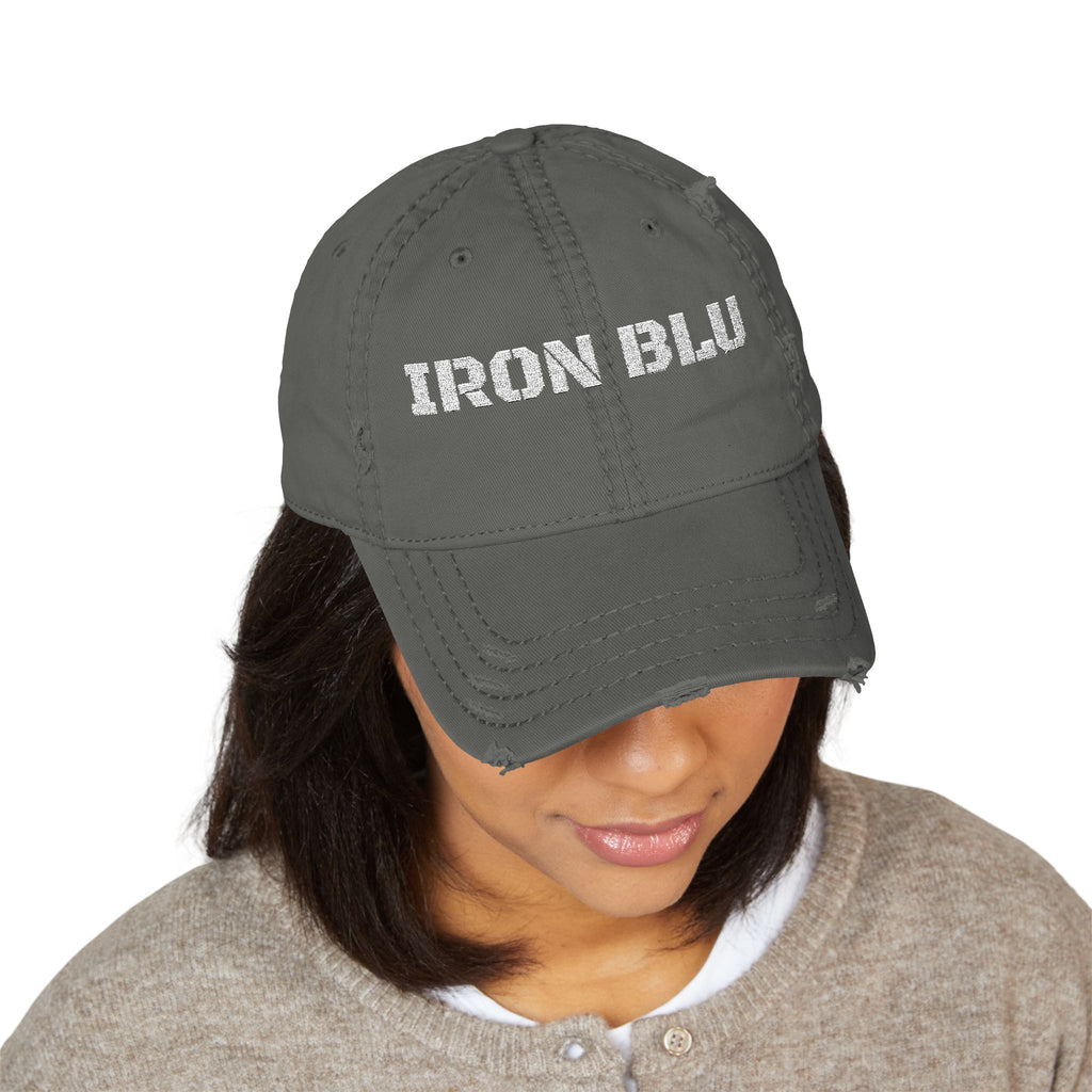 Distressed Embroidered Dad Hat — IRON BLU 'Merica Est. 1776 Vintage Baseball Cap