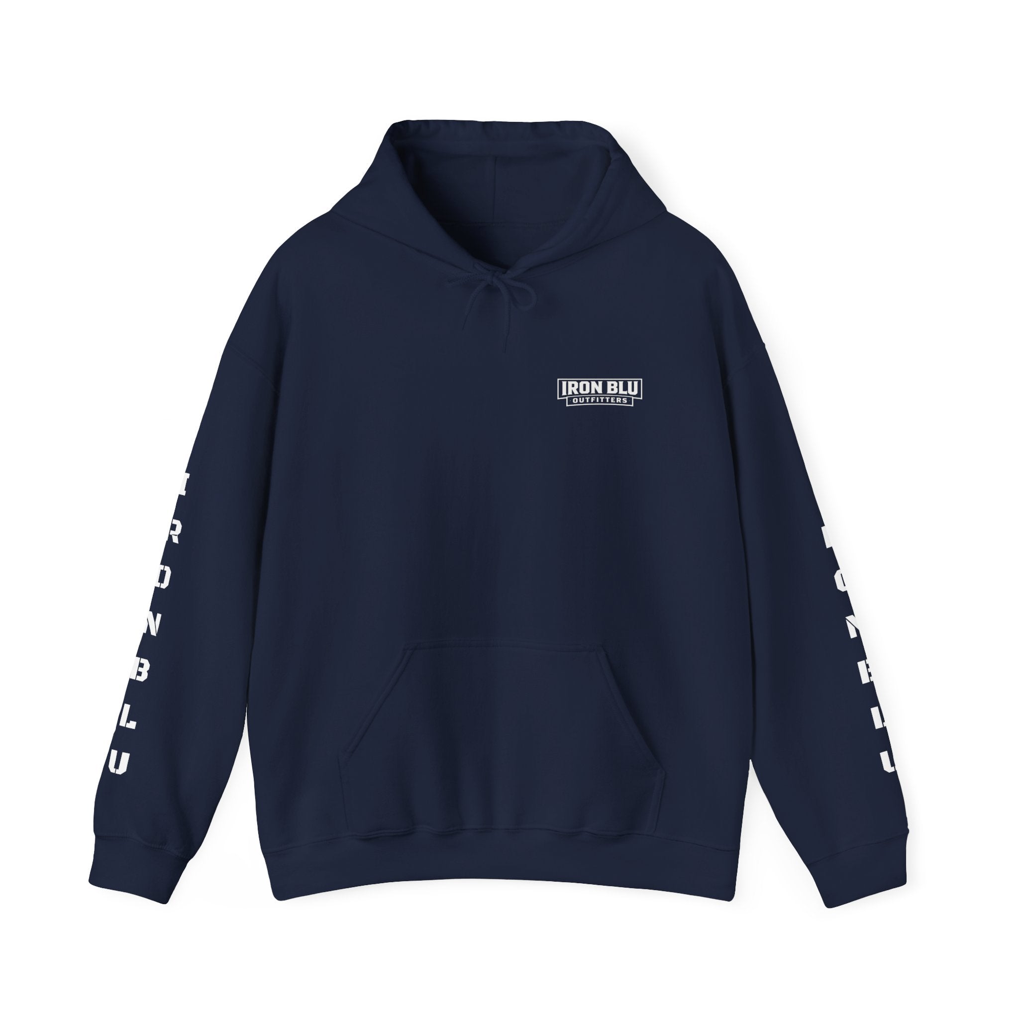 Iron Blu Outfitters Hoodie – “Built for the Wild” Outdoor Logo Pullover