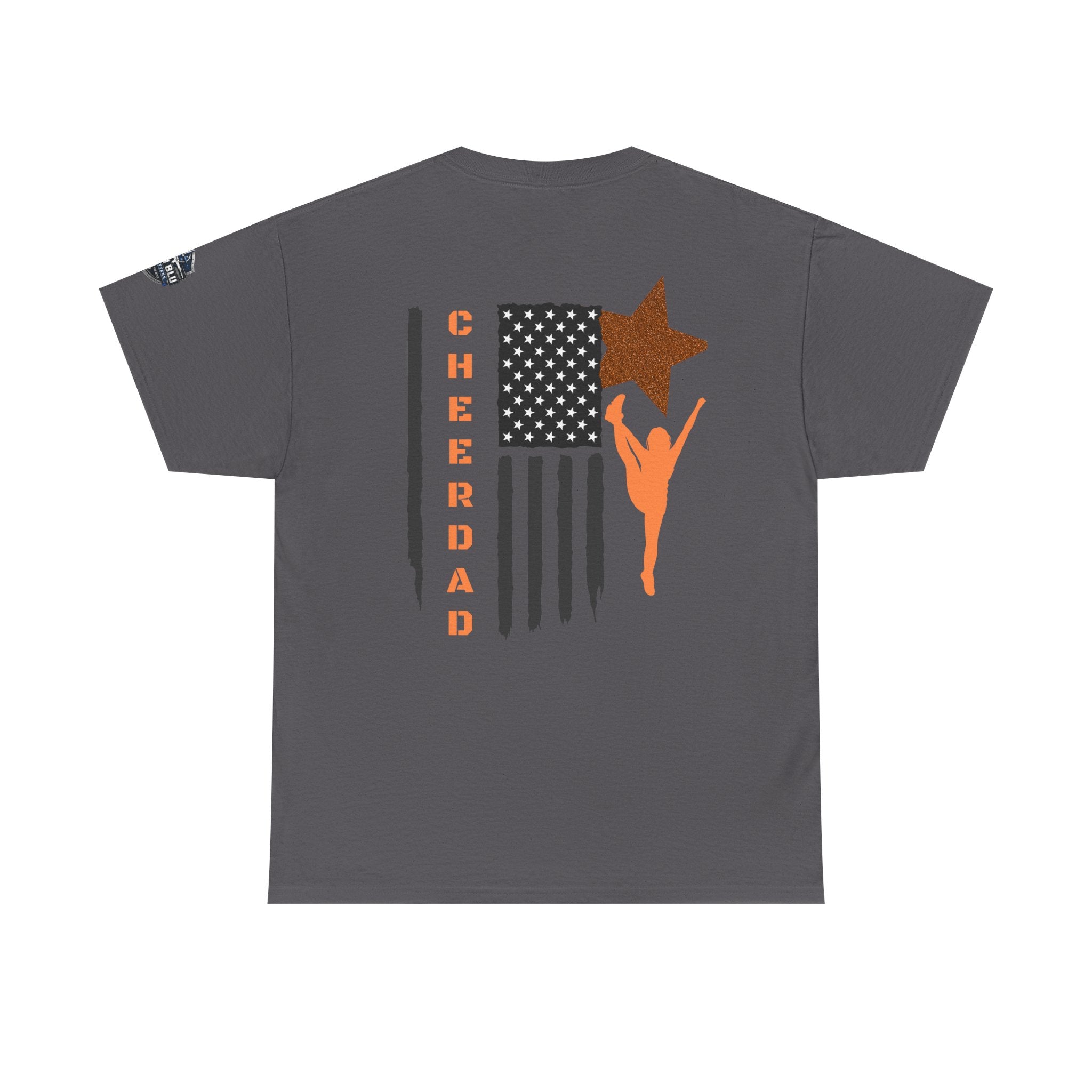 Cheer Dad T-Shirt — American Flag Cheerleader Dad Tee