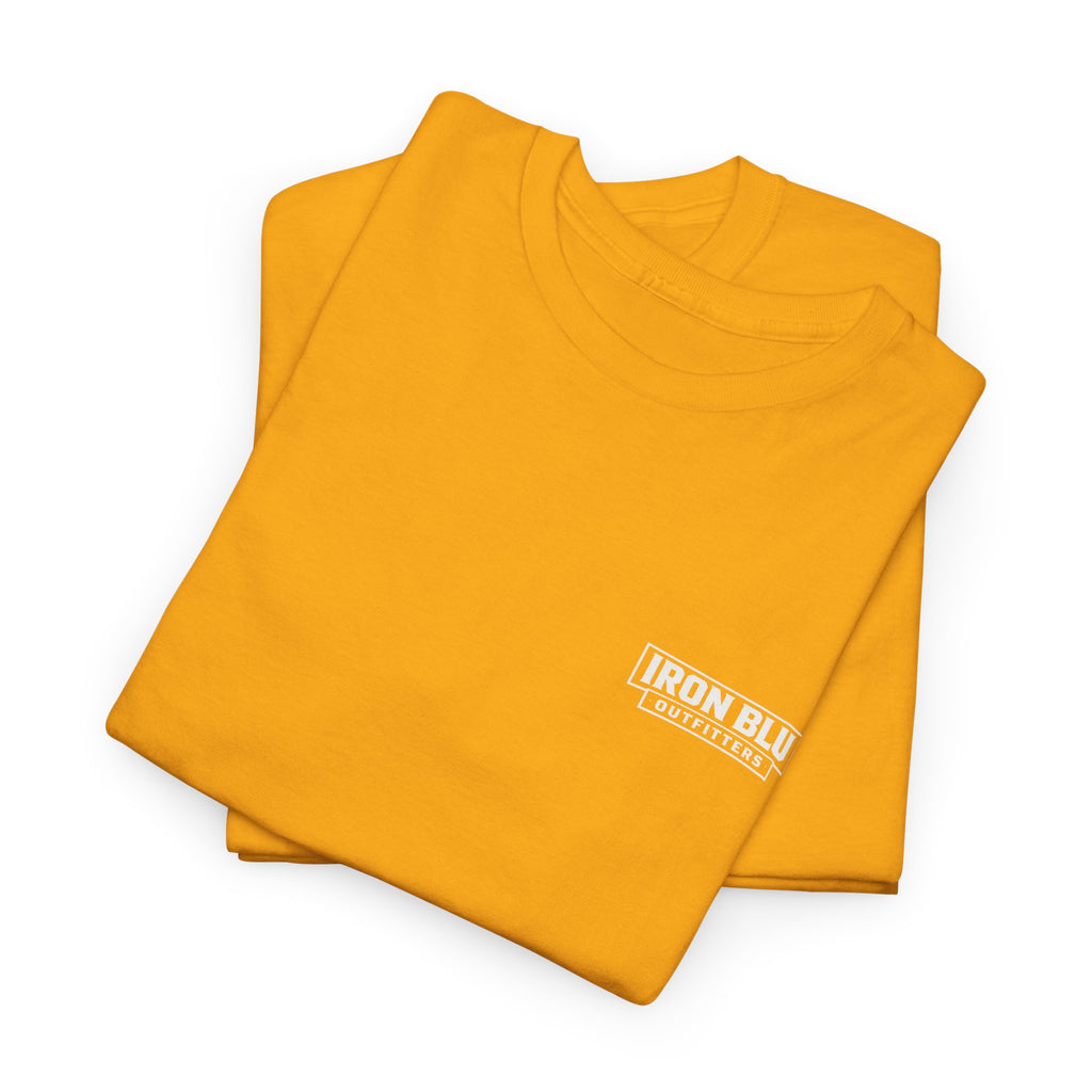 Scout Dad Camping T‑Shirt — Tent, Pine Trees & Fleur‑de‑Lis Outdoor Tee