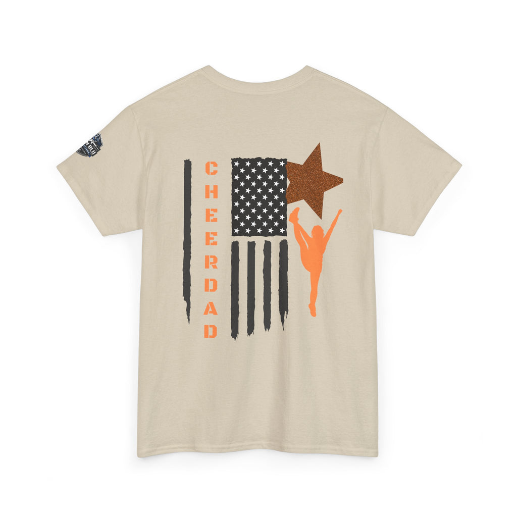 Cheer Dad T-Shirt — American Flag Cheerleader Dad Tee