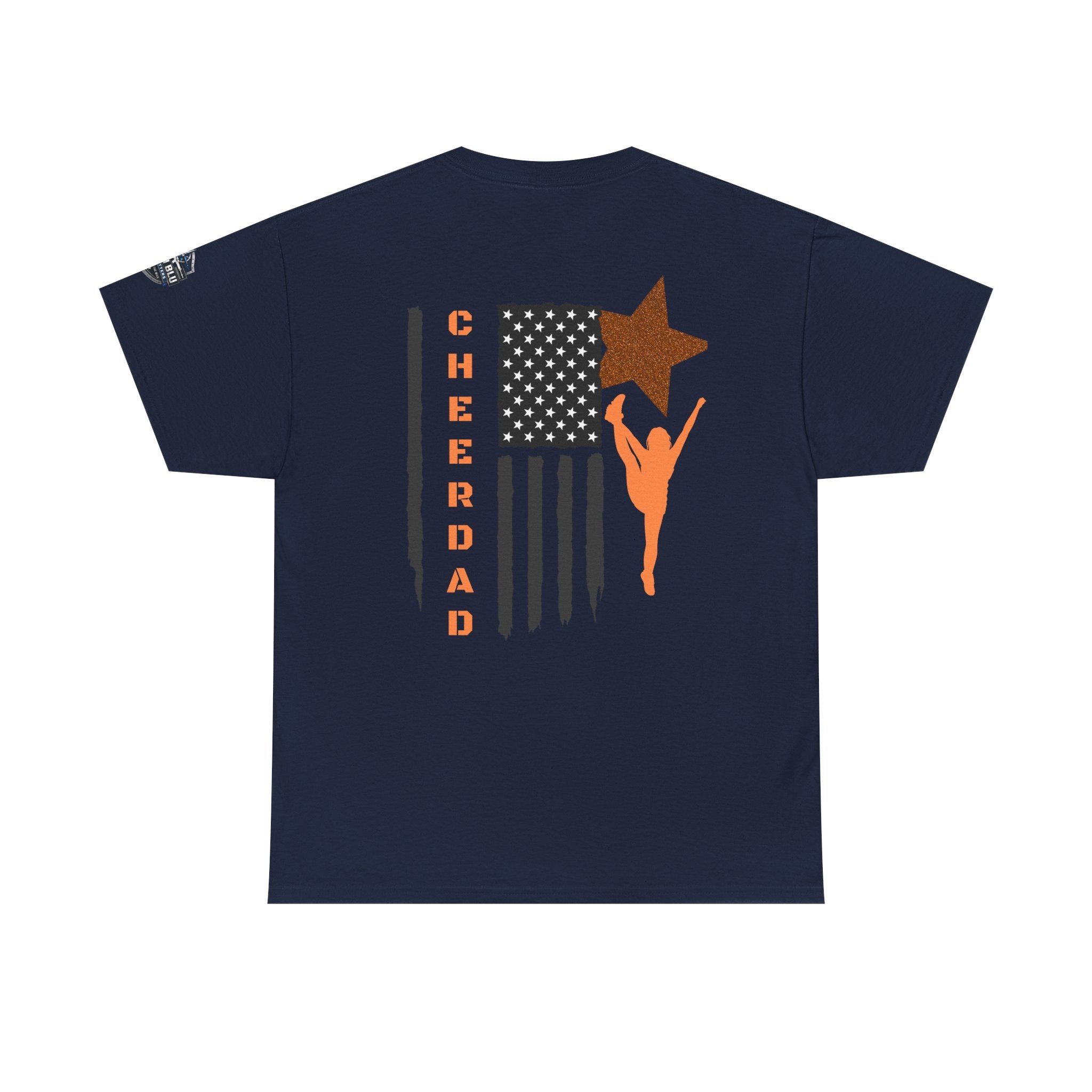 Cheer Dad T-Shirt — American Flag Cheerleader Dad Tee