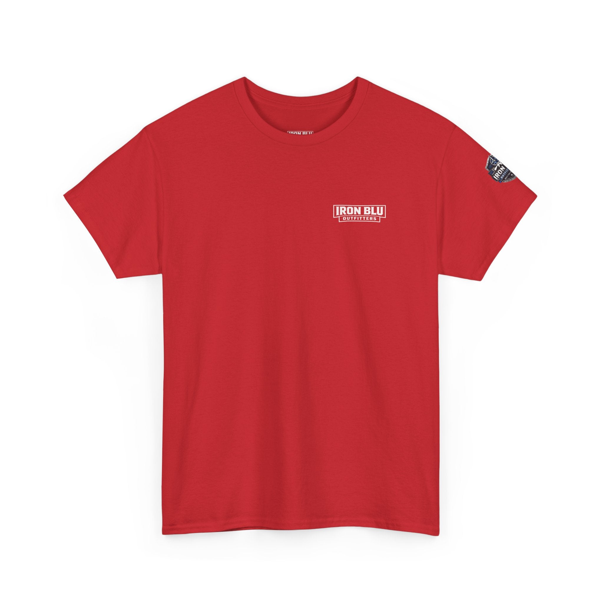 Law Enforcement Tribute T-Shirt — "Strength, Honor, Brotherhood" Badge & Flag Design
