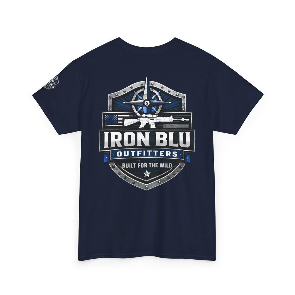 Iron Blu Outfitters T‑Shirt — 'Built for the Wild' Outdoor Logo Tee