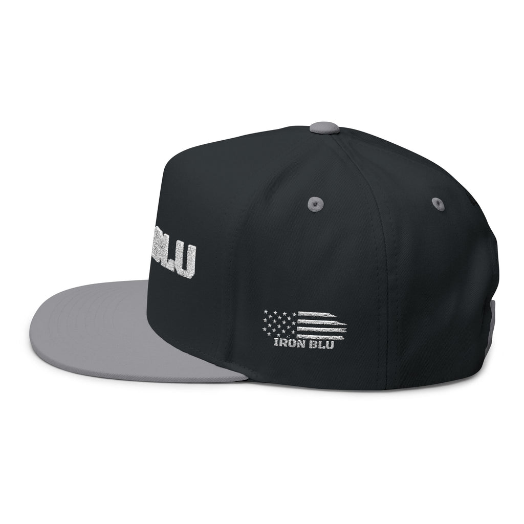 Iron Blu Embroidered Flat Bill Cap — Classic Streetwear Snapback