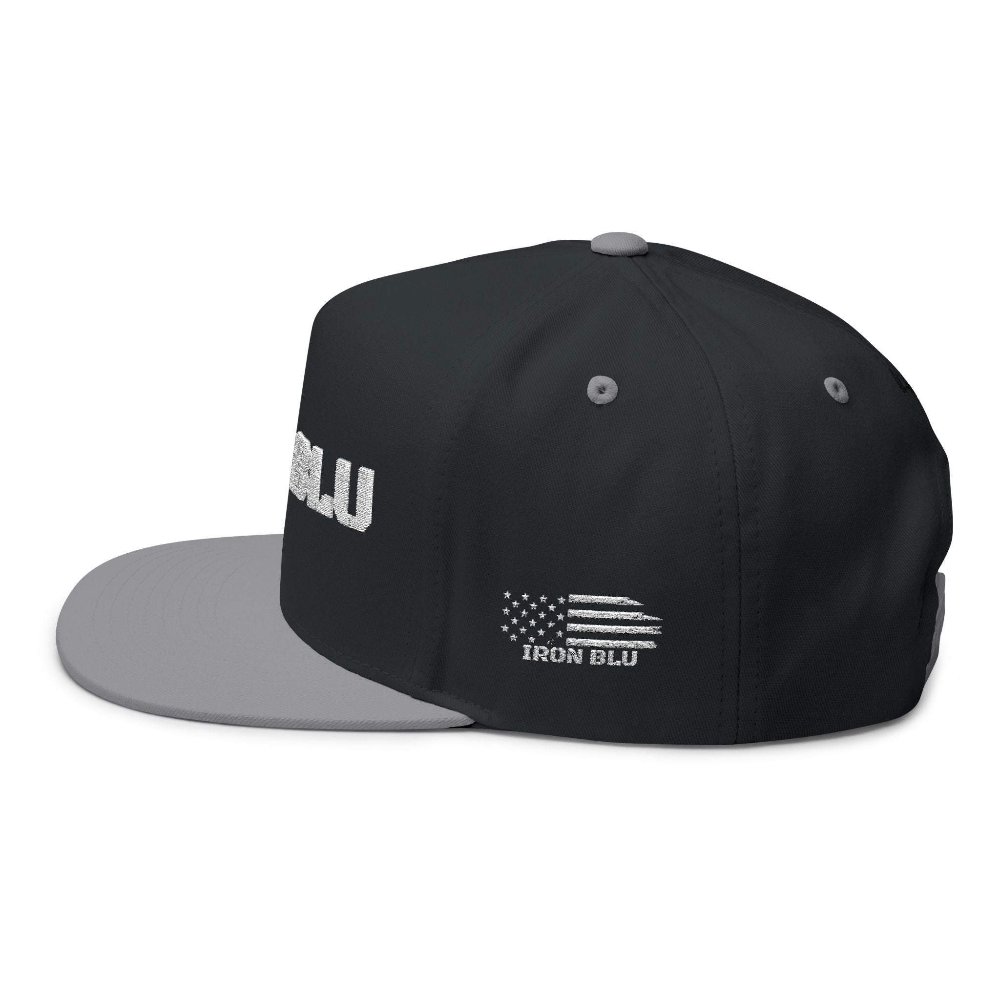 Iron Blu Embroidered Flat Bill Cap — Classic Streetwear Snapback