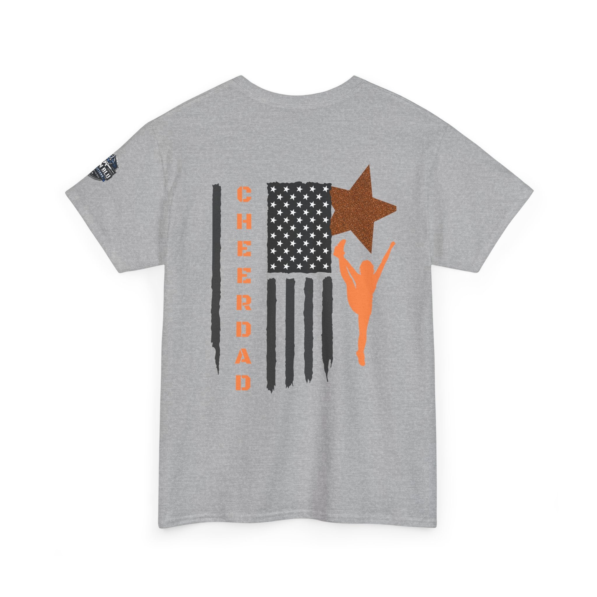 Cheer Dad T-Shirt — American Flag Cheerleader Dad Tee