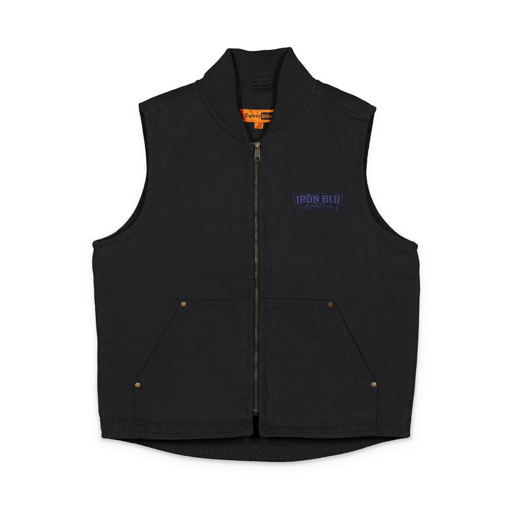 Washed Duck Cloth Work Vest — Embroidered Rugged Utility Vest