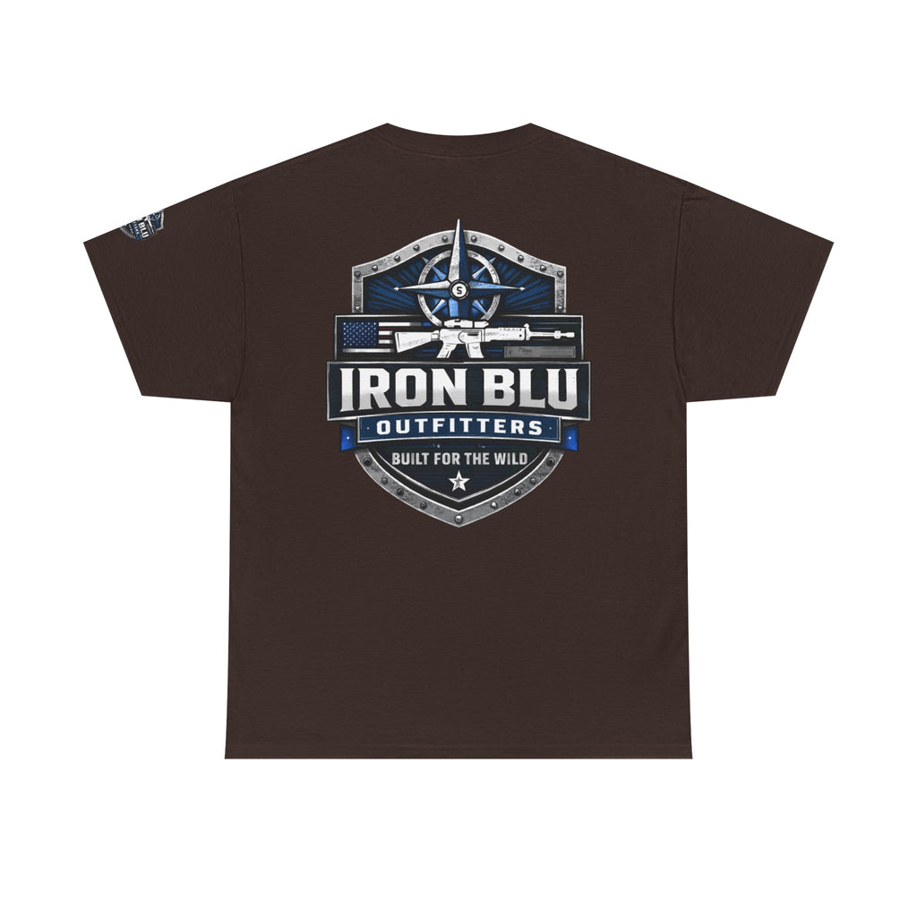 Iron Blu Outfitters T‑Shirt — 'Built for the Wild' Outdoor Logo Tee