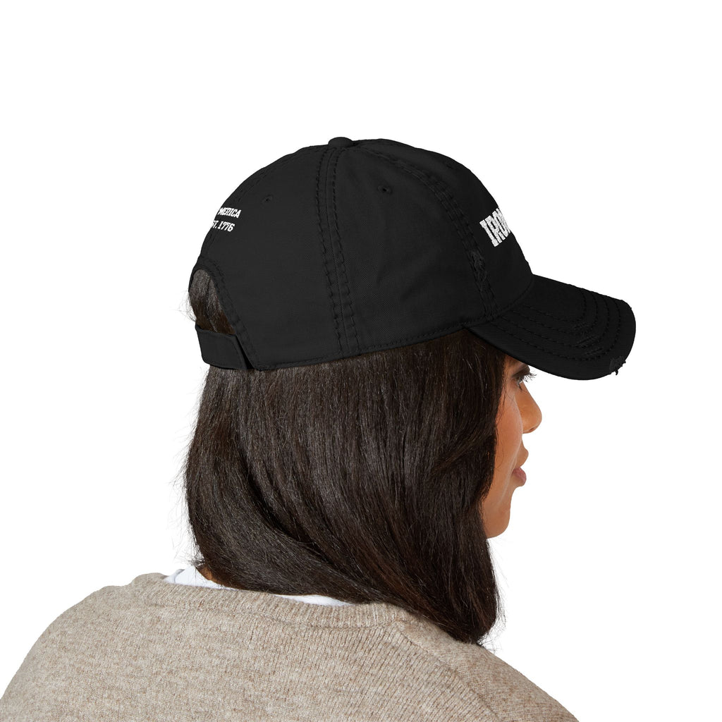 Distressed Embroidered Dad Hat — IRON BLU 'Merica Est. 1776 Vintage Baseball Cap