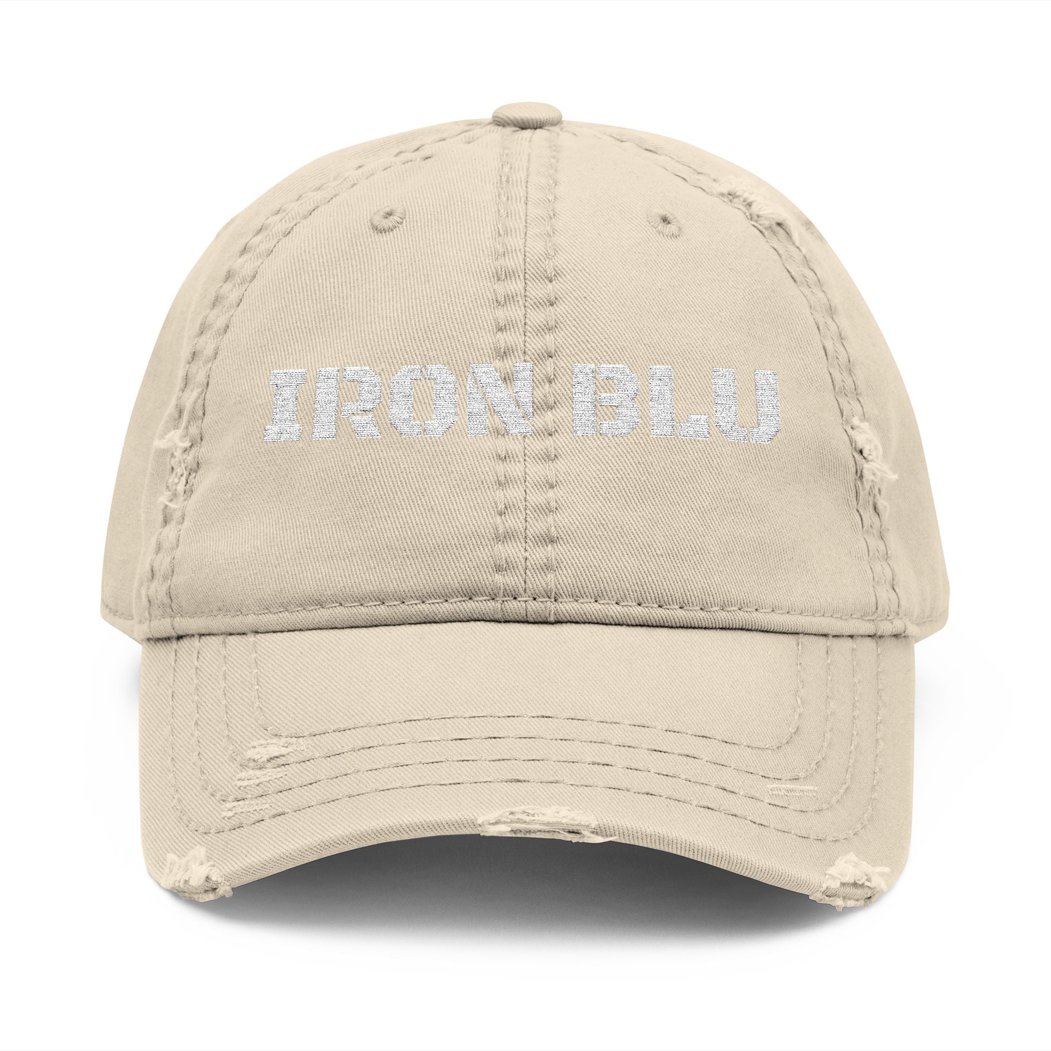 Distressed Embroidered Dad Hat — IRON BLU 'Merica Est. 1776 Vintage Baseball Cap