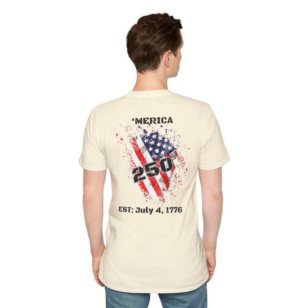 T-Shirt — 'Merica 250 Flag Graphic | EST. July 4, 1776 — Patriotic 4th of July Tee