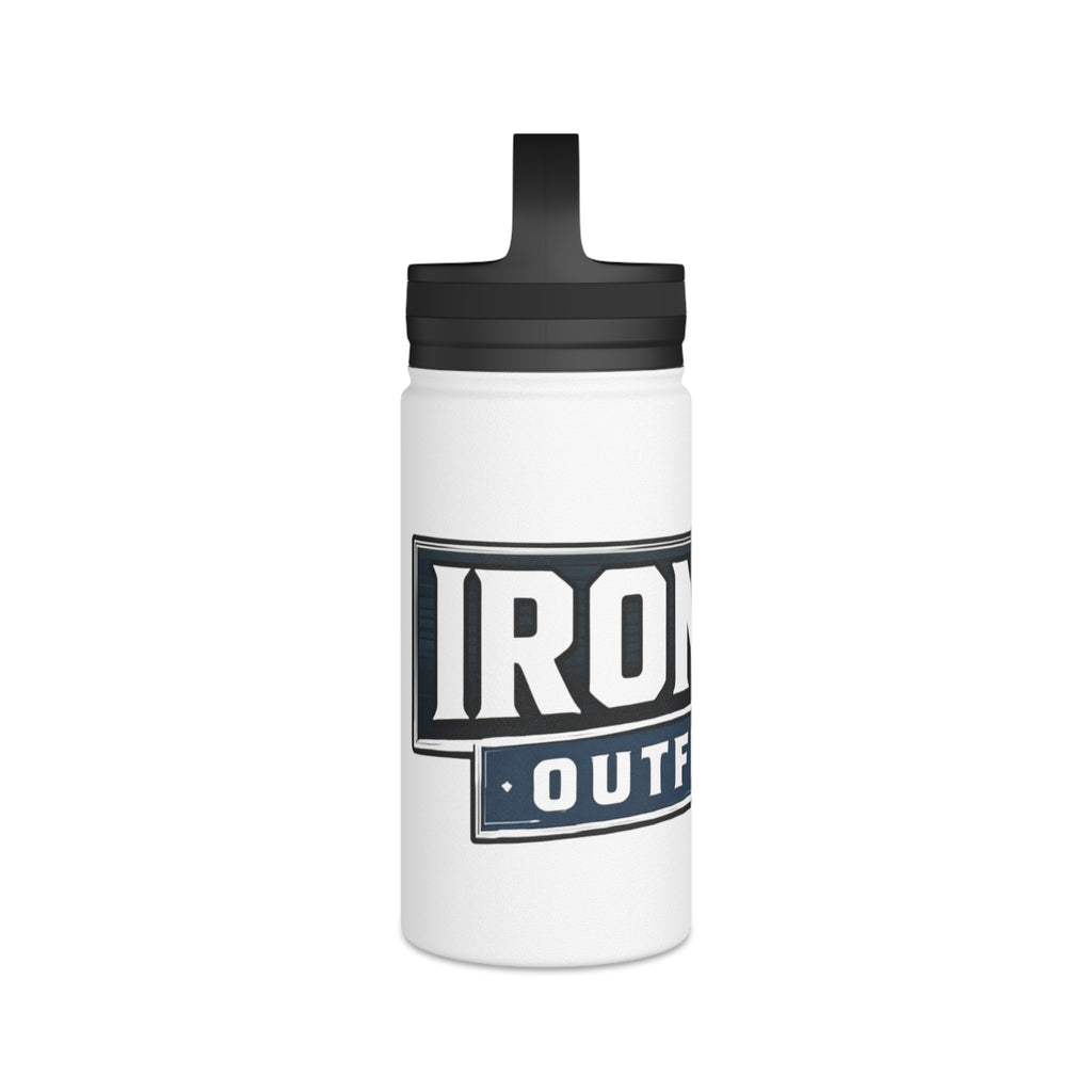 Outdoor Logo Stainless Steel Water Bottle – Handle Lid, Insulated Adventure Bottle