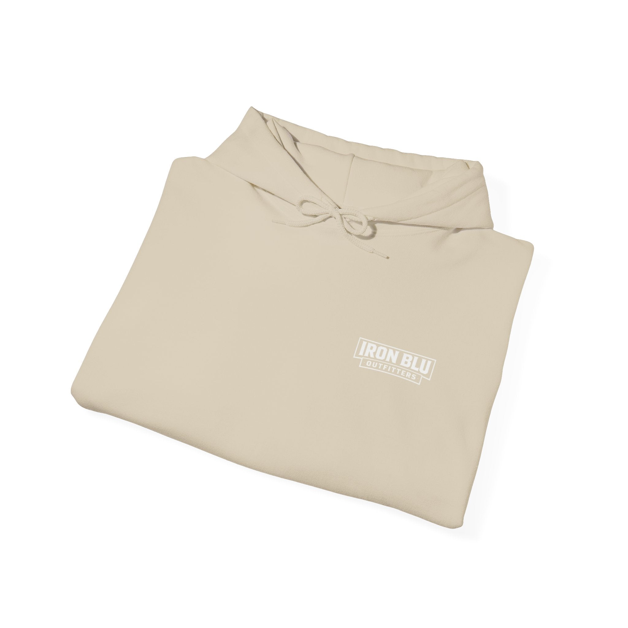 Iron Blu Outfitters Hoodie – “Built for the Wild” Outdoor Logo Pullover