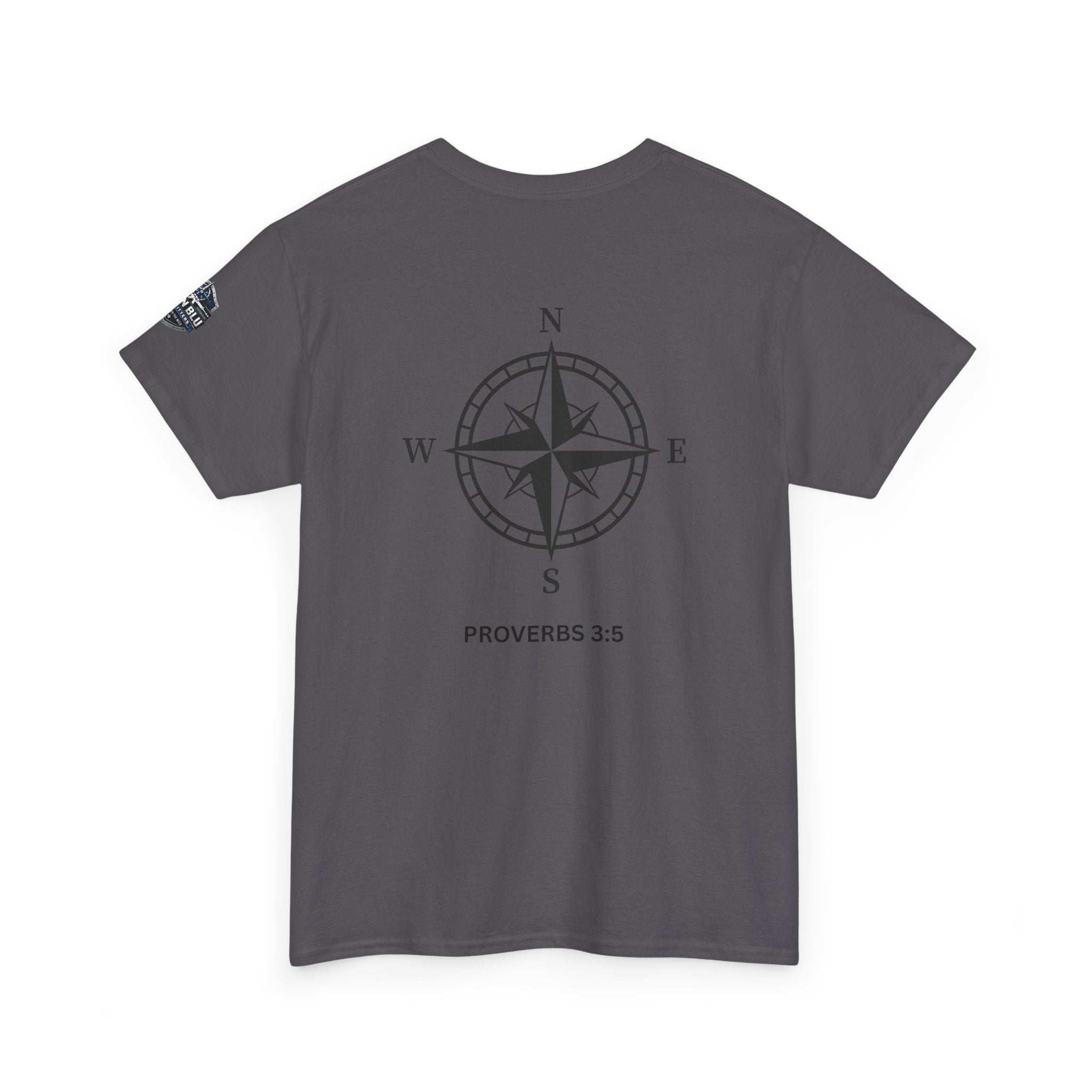 Compass Graphic T-Shirt — 'Proverbs 3:5' Faith-Inspired Casual Tee