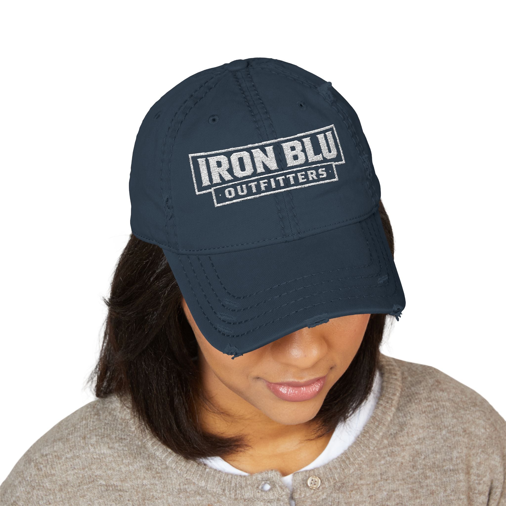 Iron Blu Outfitters Distressed Embroidered Dad Hat