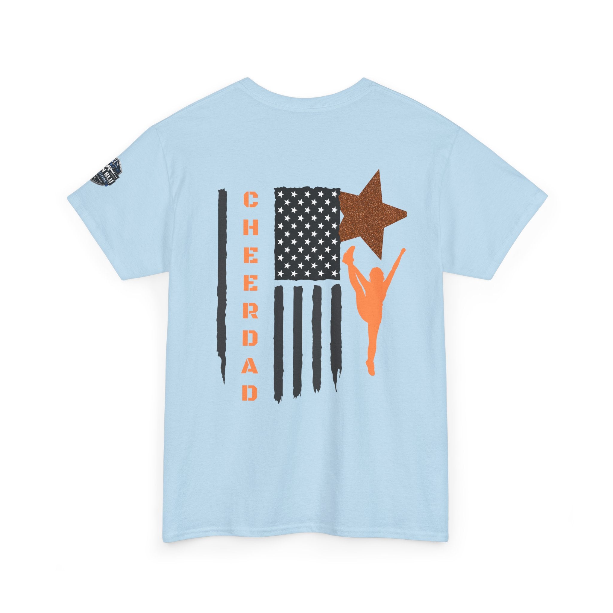 Cheer Dad T-Shirt — American Flag Cheerleader Dad Tee