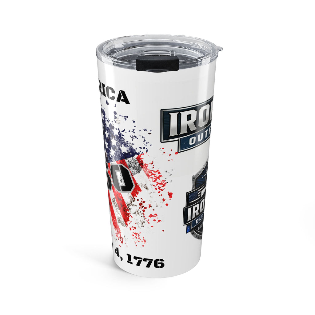 20oz Tumbler — Patriotic 'Ironclad Outdoors' American Flag Design