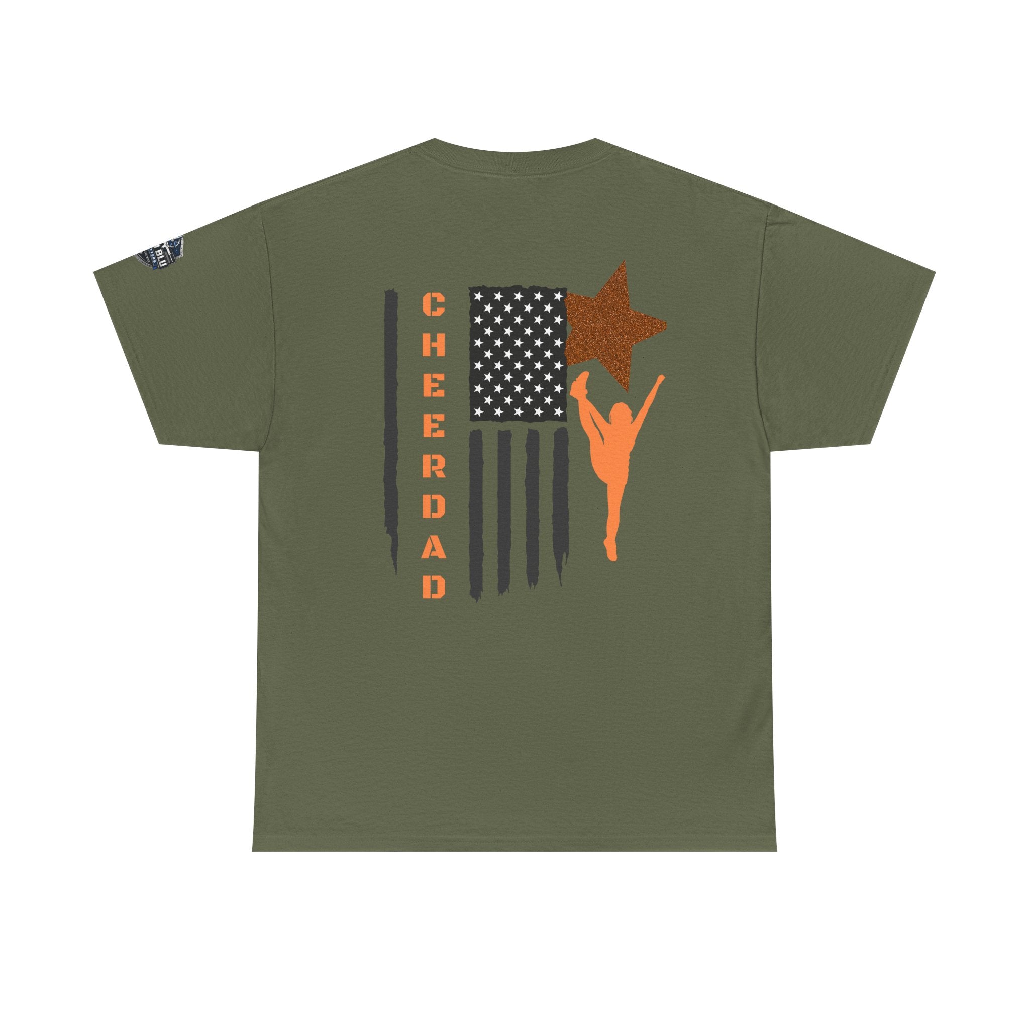 Cheer Dad T-Shirt — American Flag Cheerleader Dad Tee