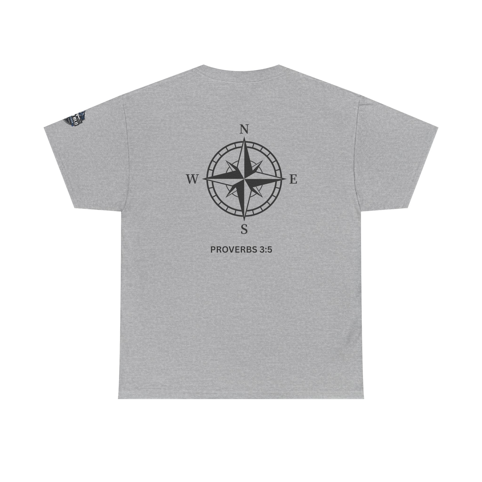Compass Graphic T-Shirt — 'Proverbs 3:5' Faith-Inspired Casual Tee