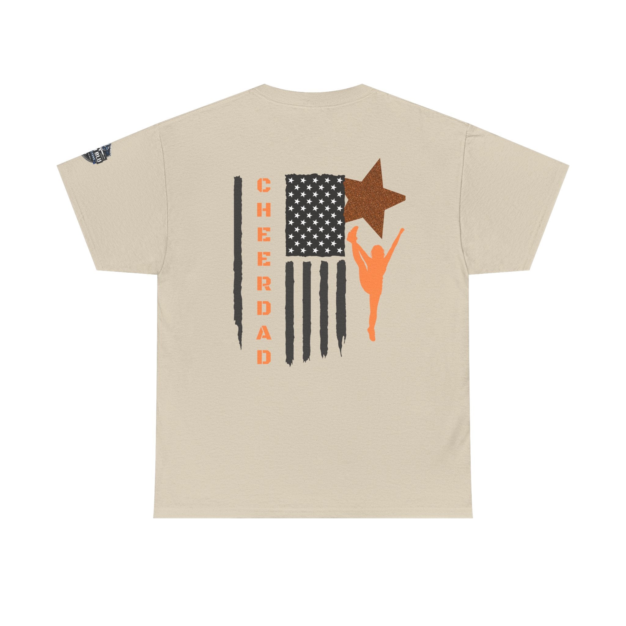 Cheer Dad T-Shirt — American Flag Cheerleader Dad Tee