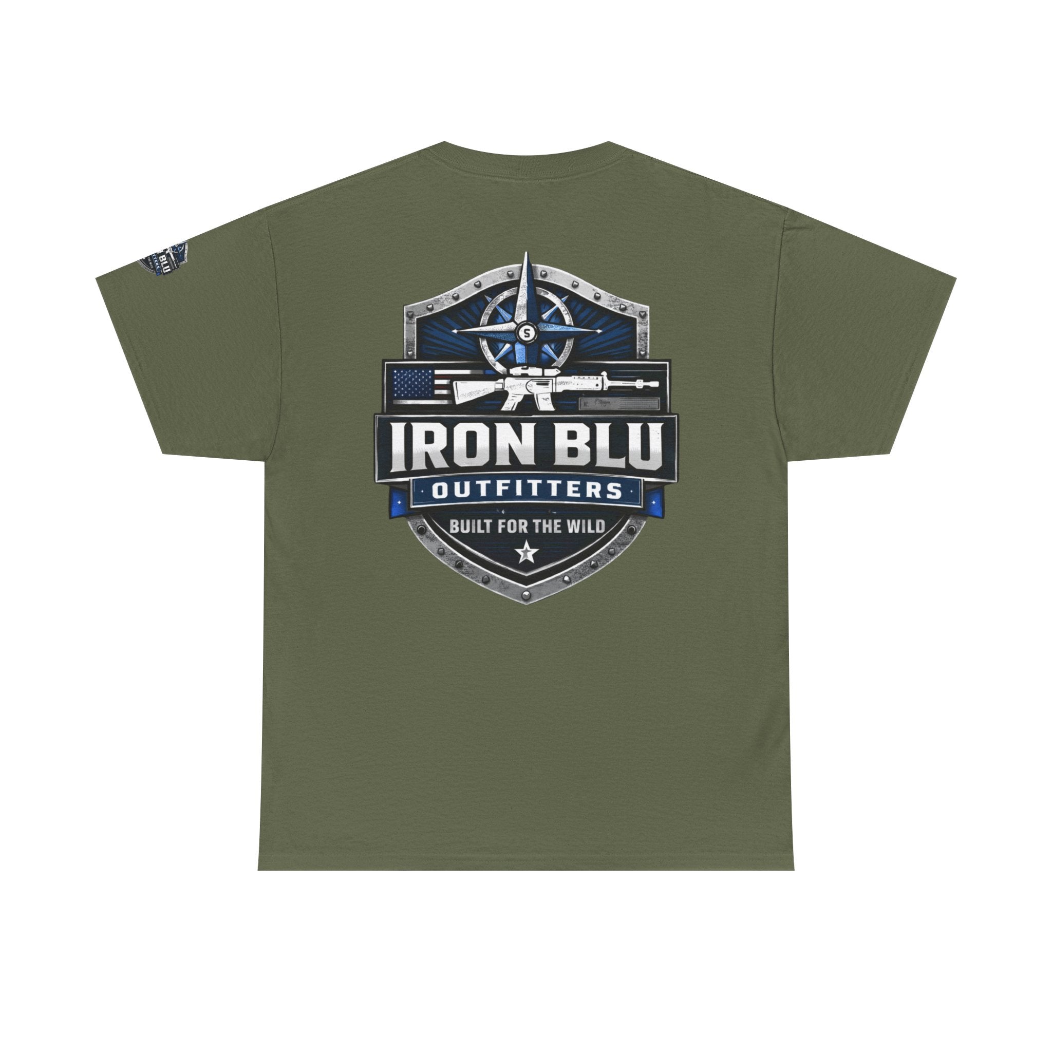 Iron Blu Outfitters T‑Shirt — 'Built for the Wild' Outdoor Logo Tee