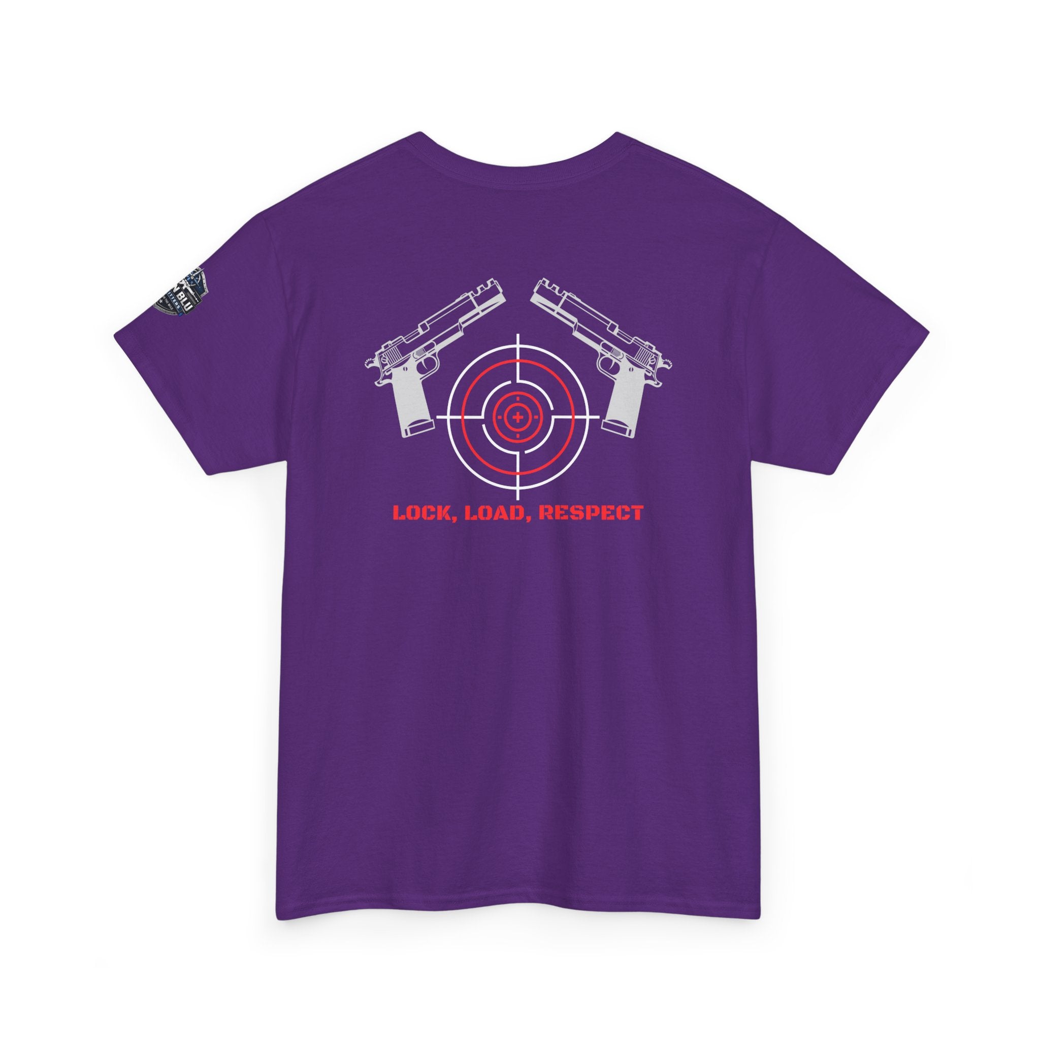Gun Range T-Shirt — "Lock, Load, Respect" Target Graphic