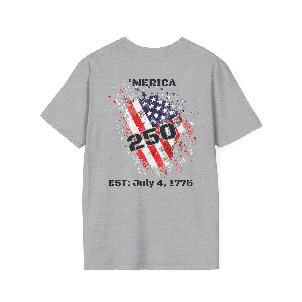 T-Shirt — 'Merica 250 Flag Graphic | EST. July 4, 1776 — Patriotic 4th of July Tee